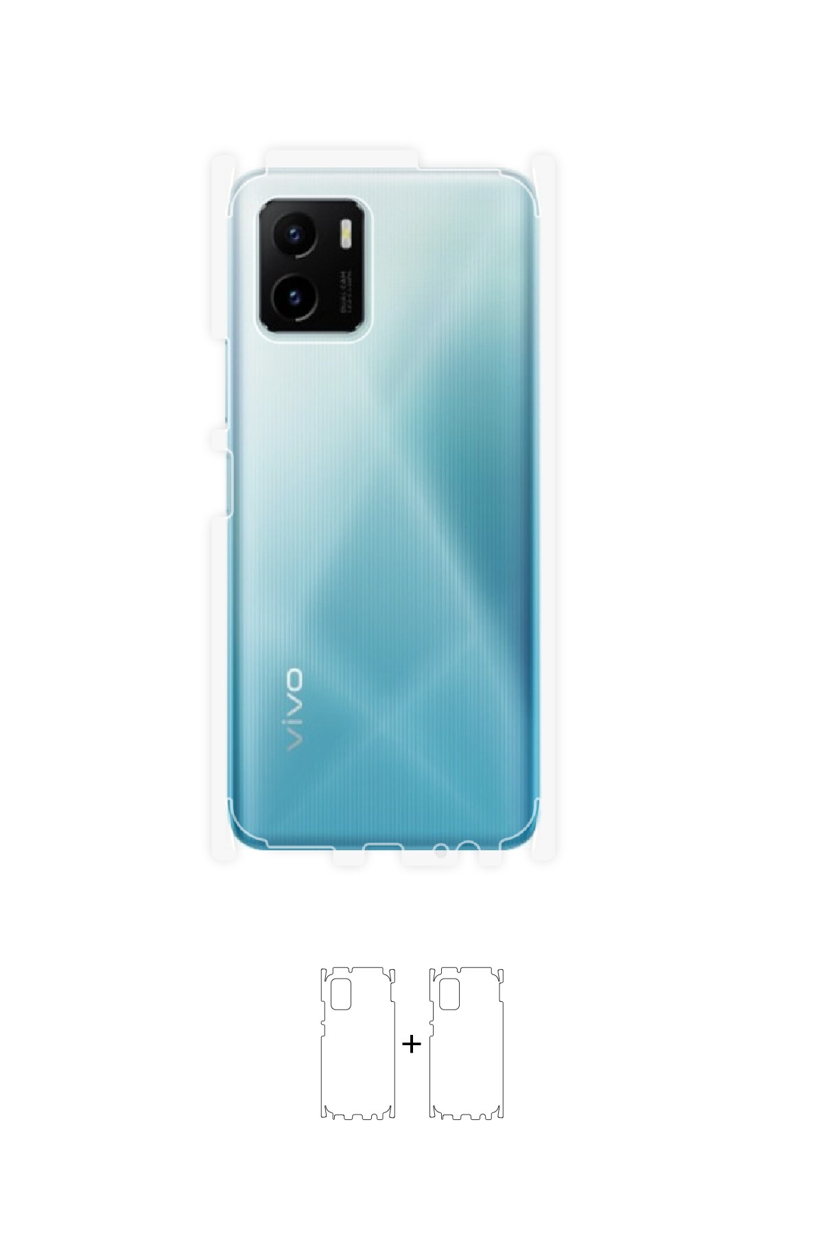 Vivo Y15s - Arka/Yan Koruyucu Parlak Şeffaf Poliüretan Film (150 micron)