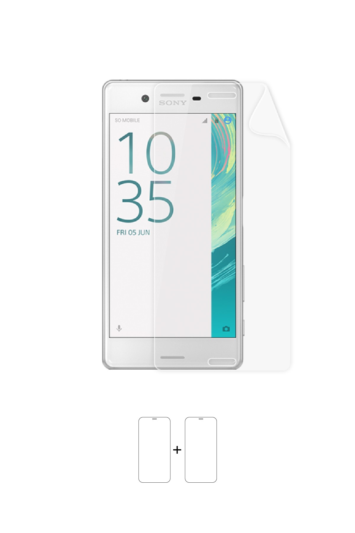 Sony Xperia X - Ekran Koruyucu Parlak Şeffaf Poliüretan Film (150 mikron)