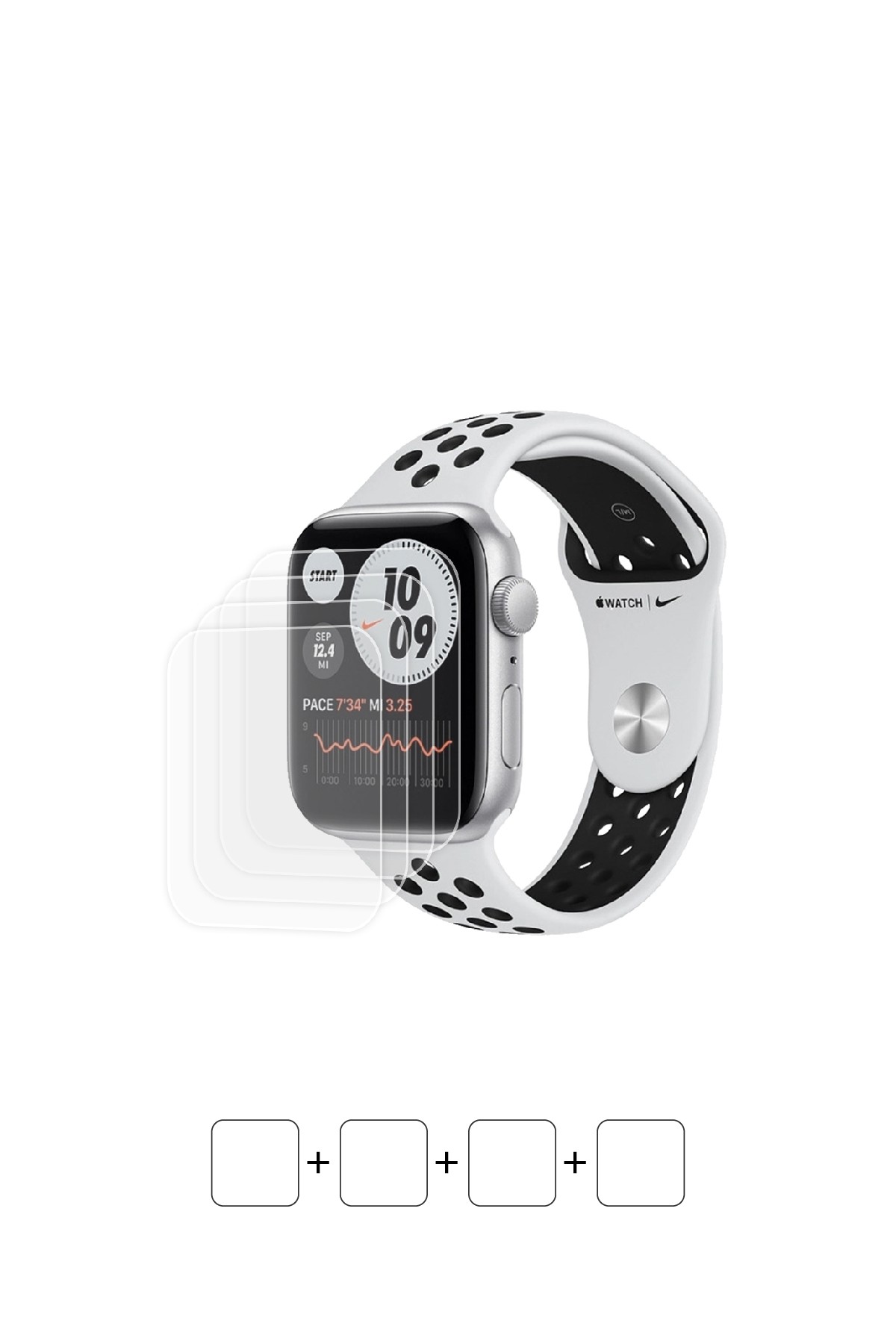 Apple Watch Nike Series 6 / 44 mm - Ekran Koruyucu Parlak Şeffaf Poliüretan Film (150 mikron)
