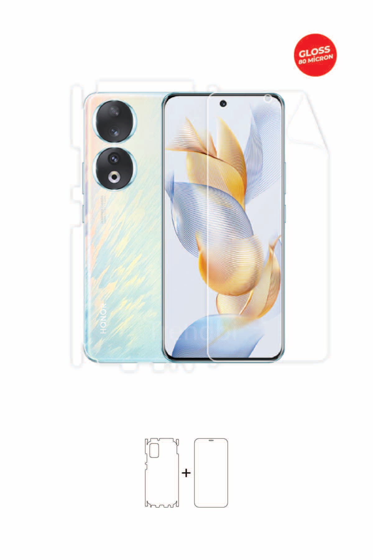 Honor 90 - Fullbody Koruyucu Parlak Şeffaf TPU Film (80 micron)