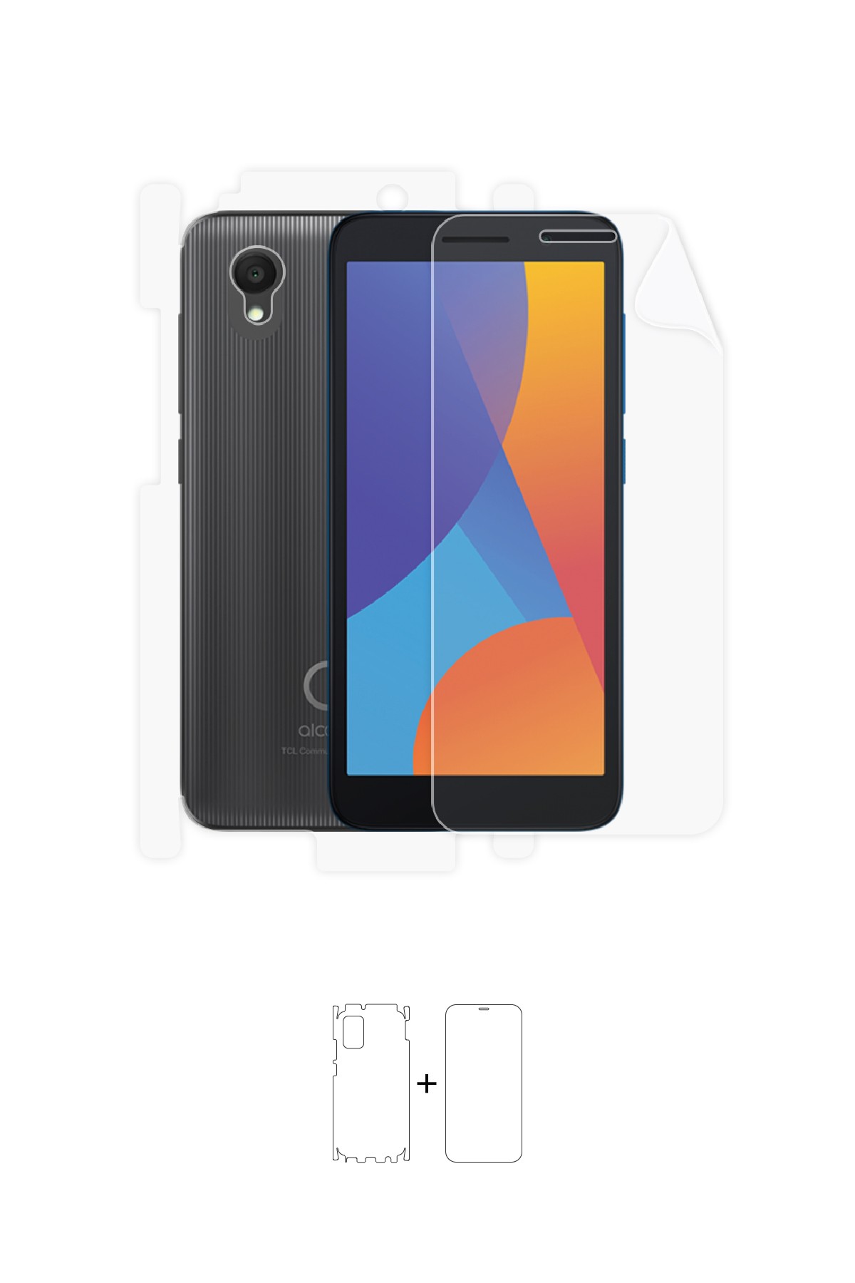 Alcatel Go 1 2021 - Fullbody Koruyucu Parlak Şeffaf Poliüretan Film (150 micron)