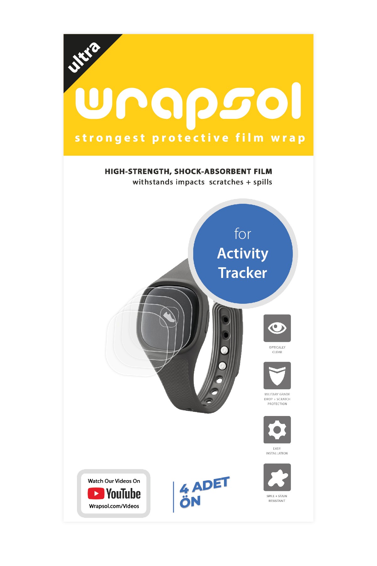 Samsung Activity Tracker - Ekran Koruyucu Parlak Şeffaf Poliüretan Film (150 mikron)
