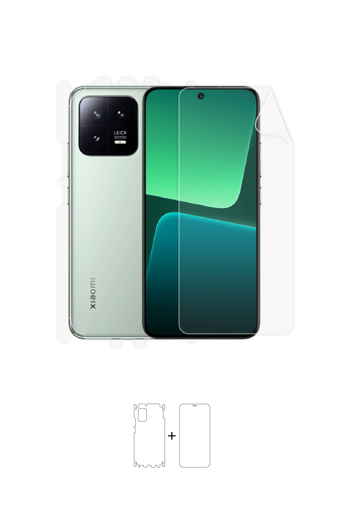 Xiaomi 13 - Fullbody Koruyucu Parlak Şeffaf Poliüretan Film (150 micron)