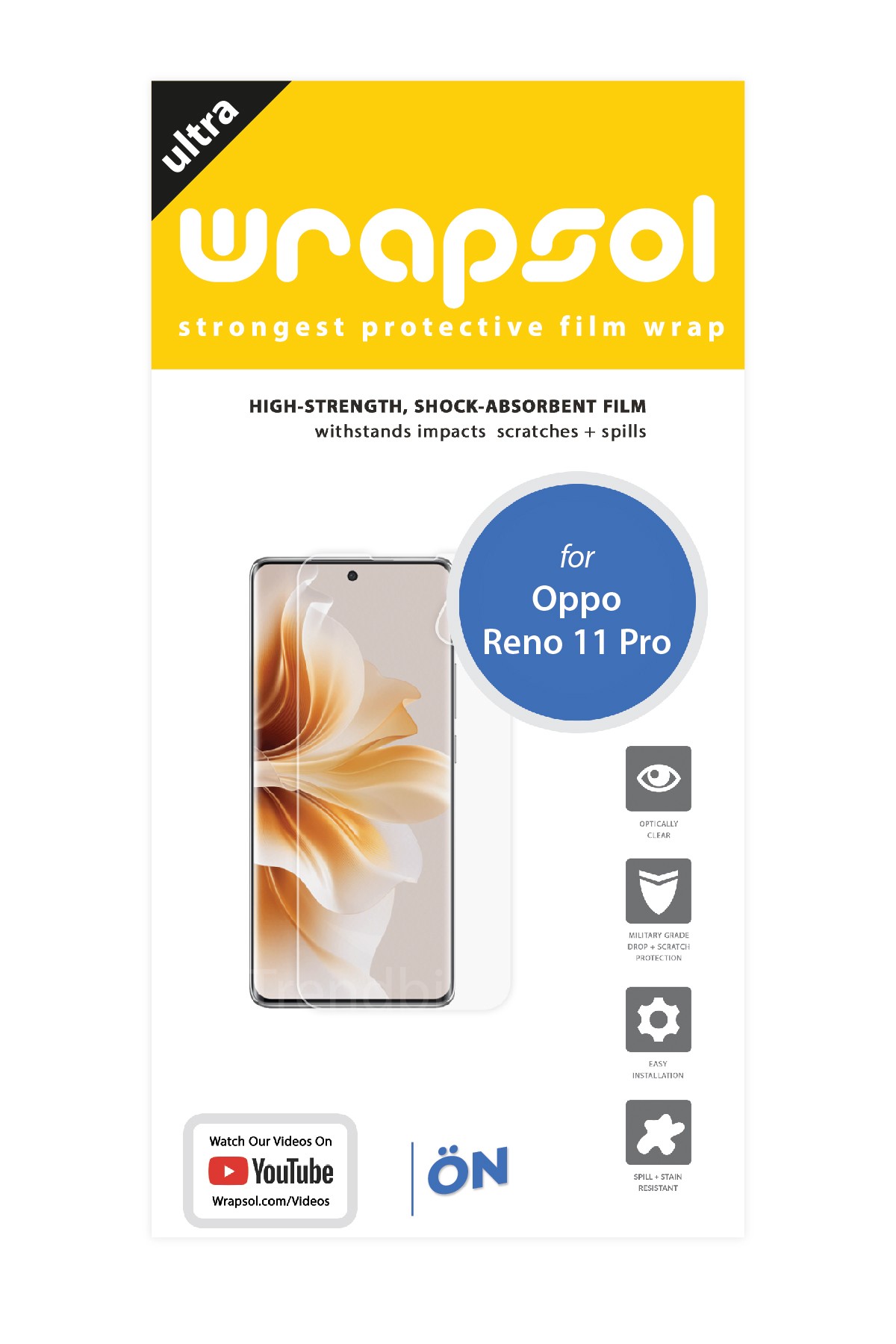 Oppo Reno 11 Pro - Ekran Koruyucu Parlak Şeffaf Poliüretan Film (150 mikron)