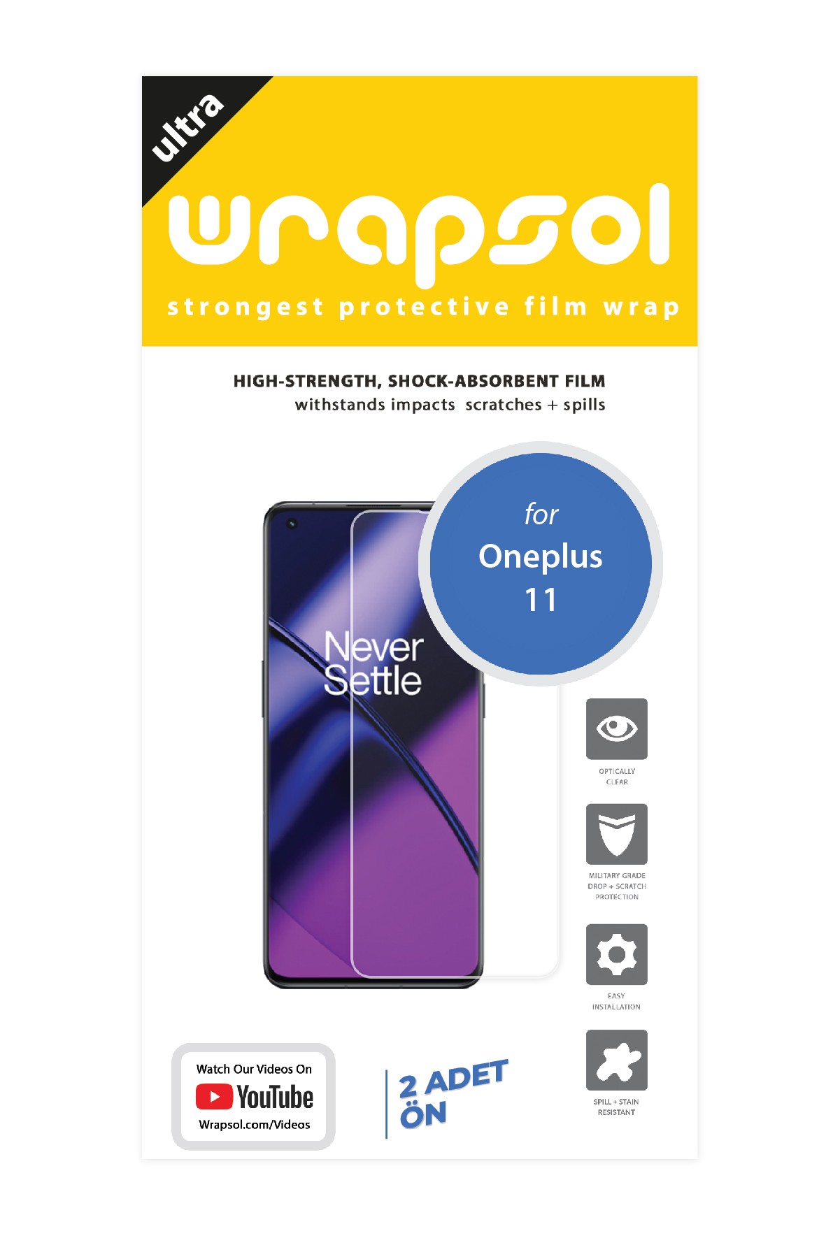 Oneplus 11 - Ekran Koruyucu Parlak Şeffaf Poliüretan Film (150 mikron)