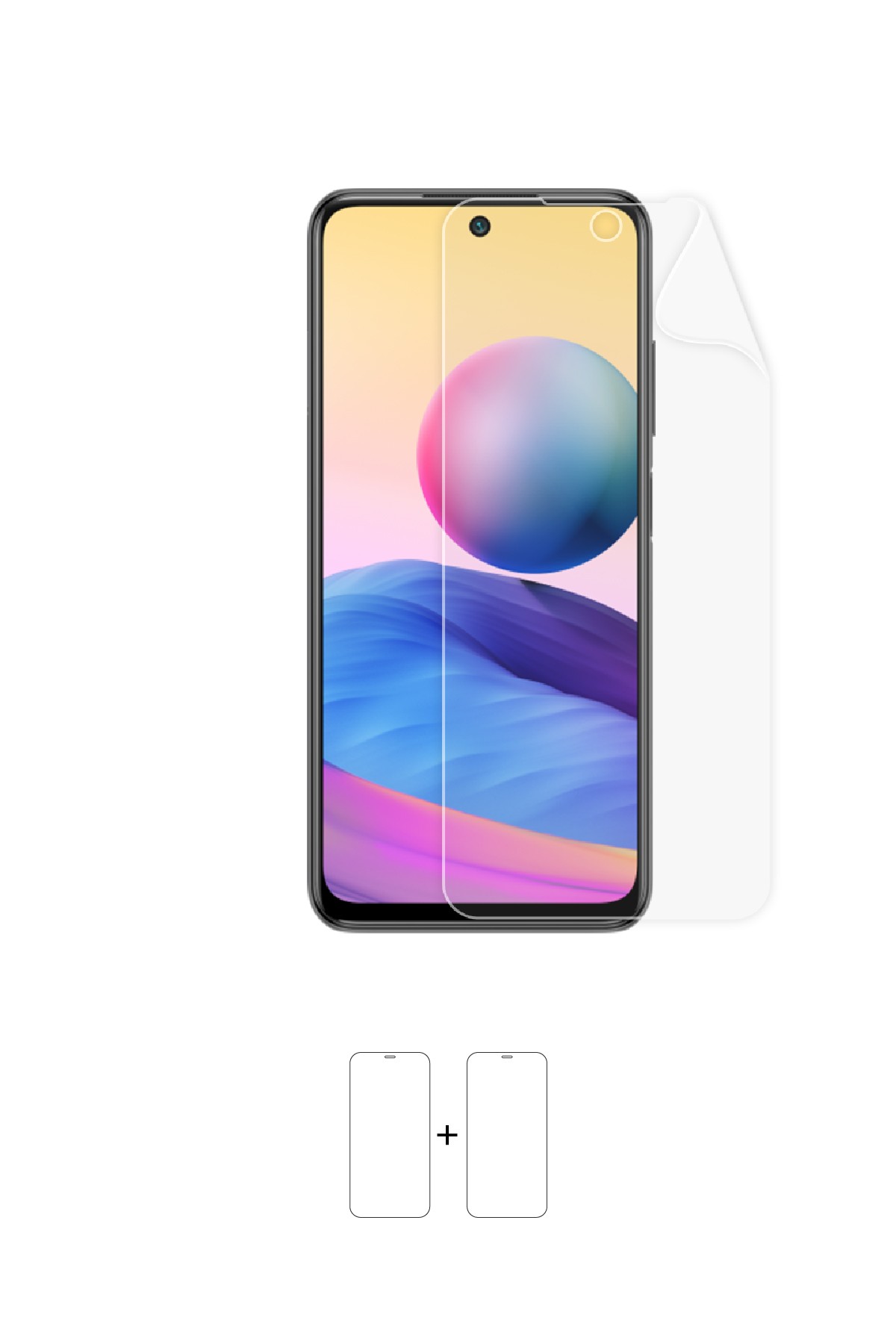Xiaomi Redmi Note 10 5G - Ekran Koruyucu Parlak Şeffaf Poliüretan Film (150 mikron)