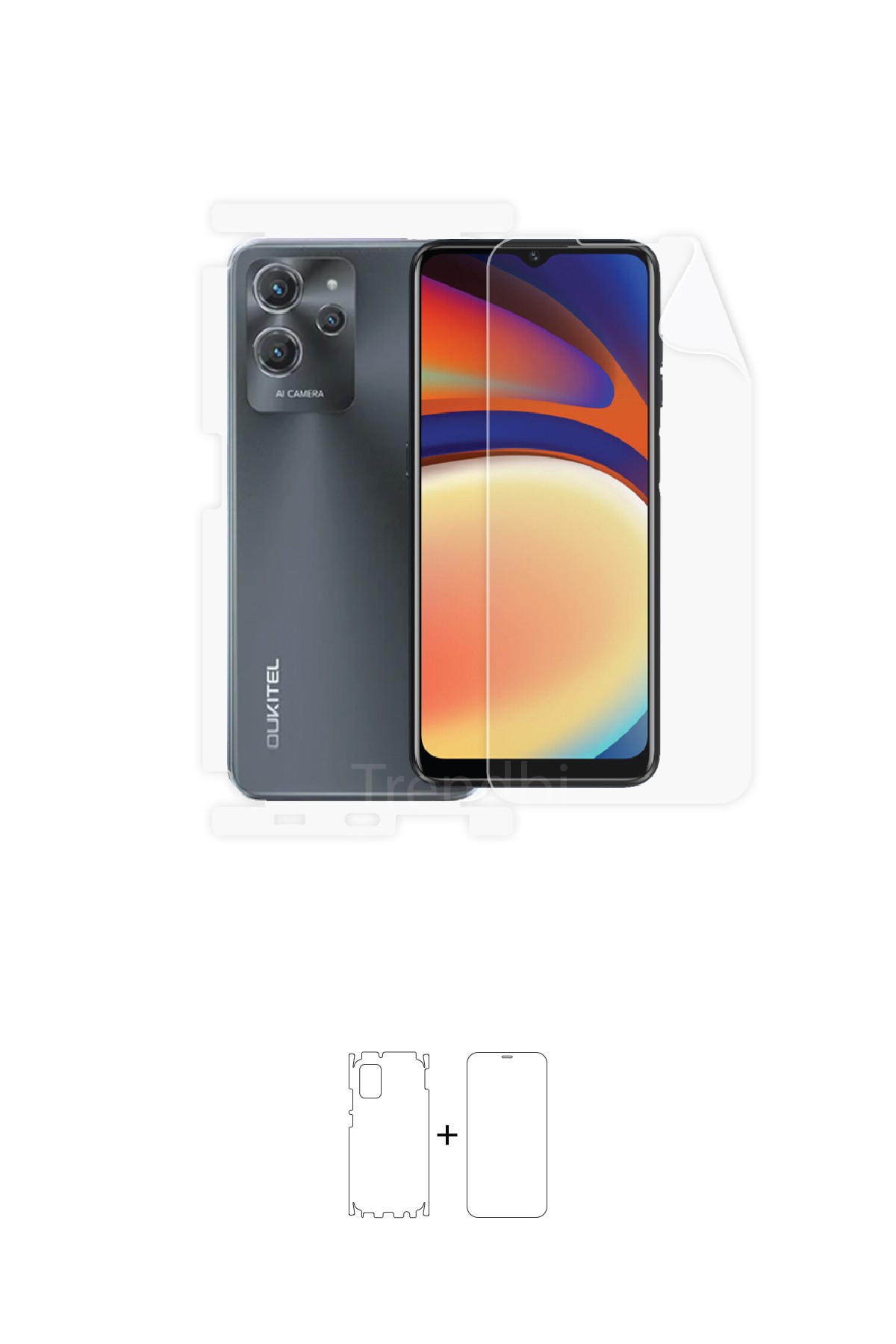 Oukitel C32 - Fullbody Koruyucu Parlak Şeffaf Poliüretan Film (150 micron)