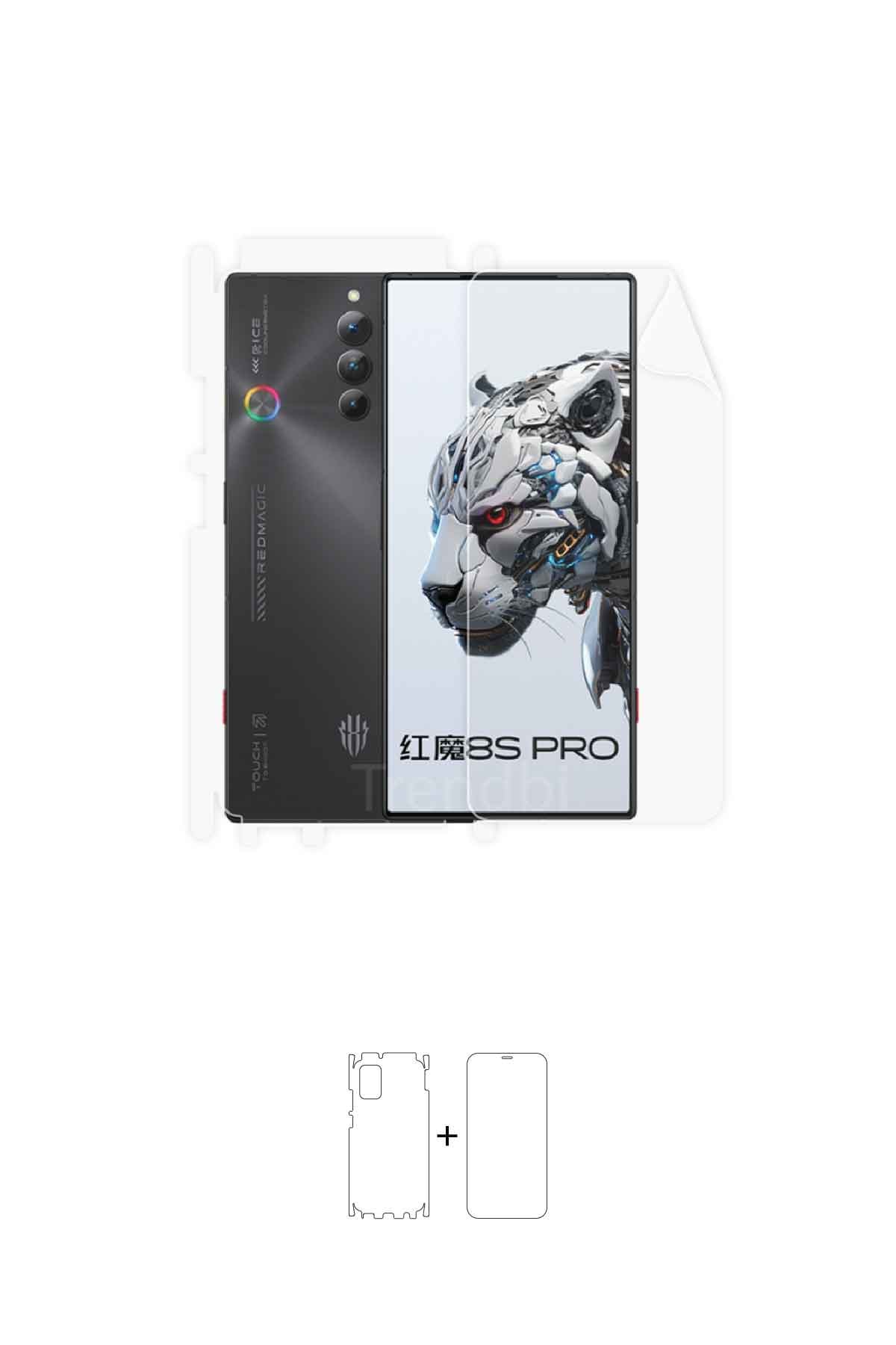 ZTE Nubia Red Magic 8S Pro - Fullbody Koruyucu Parlak Şeffaf Poliüretan Film (150 micron)