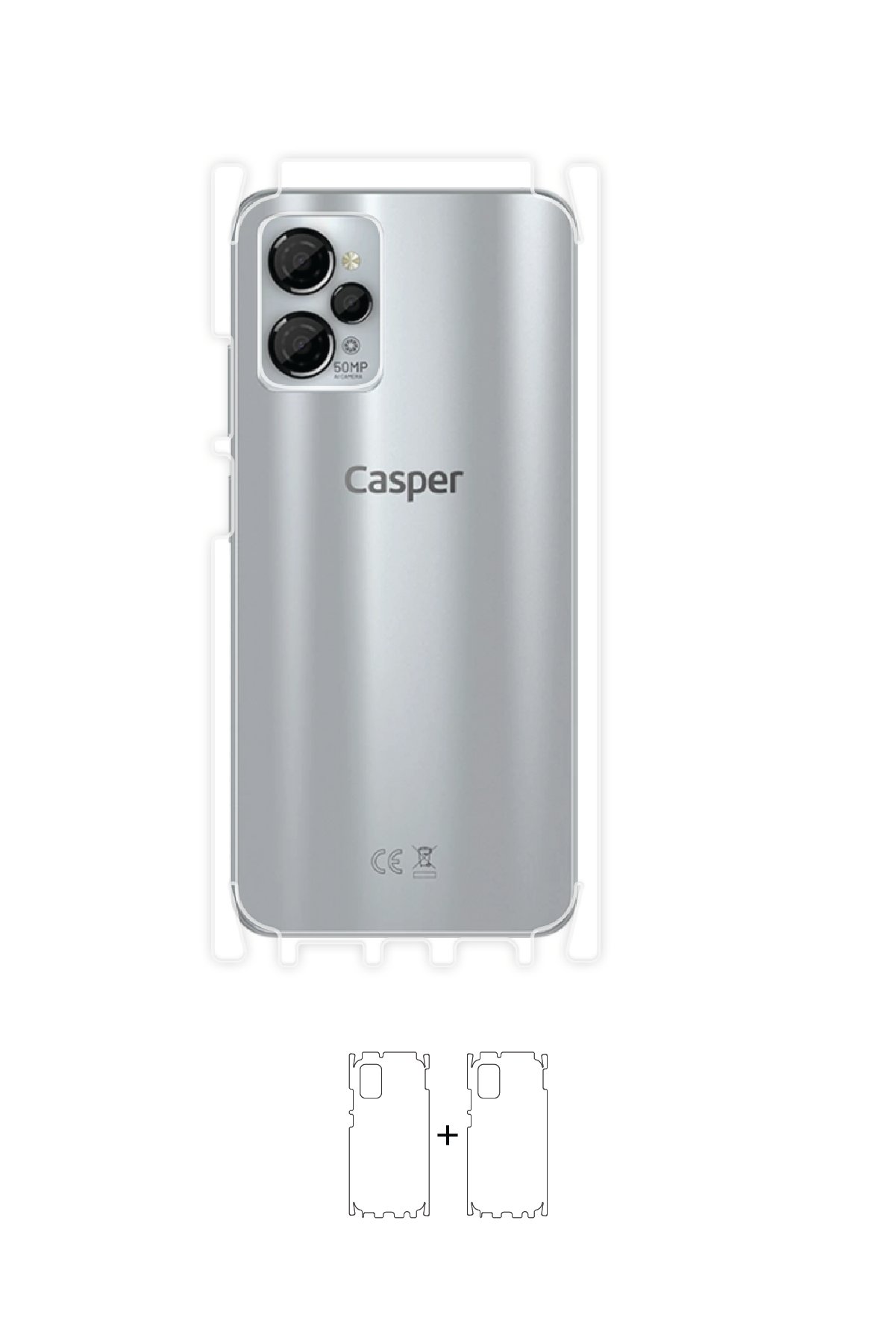 Casper Via X30 Plus - Arka/Yan Koruyucu Parlak Şeffaf Poliüretan Film (150 micron)