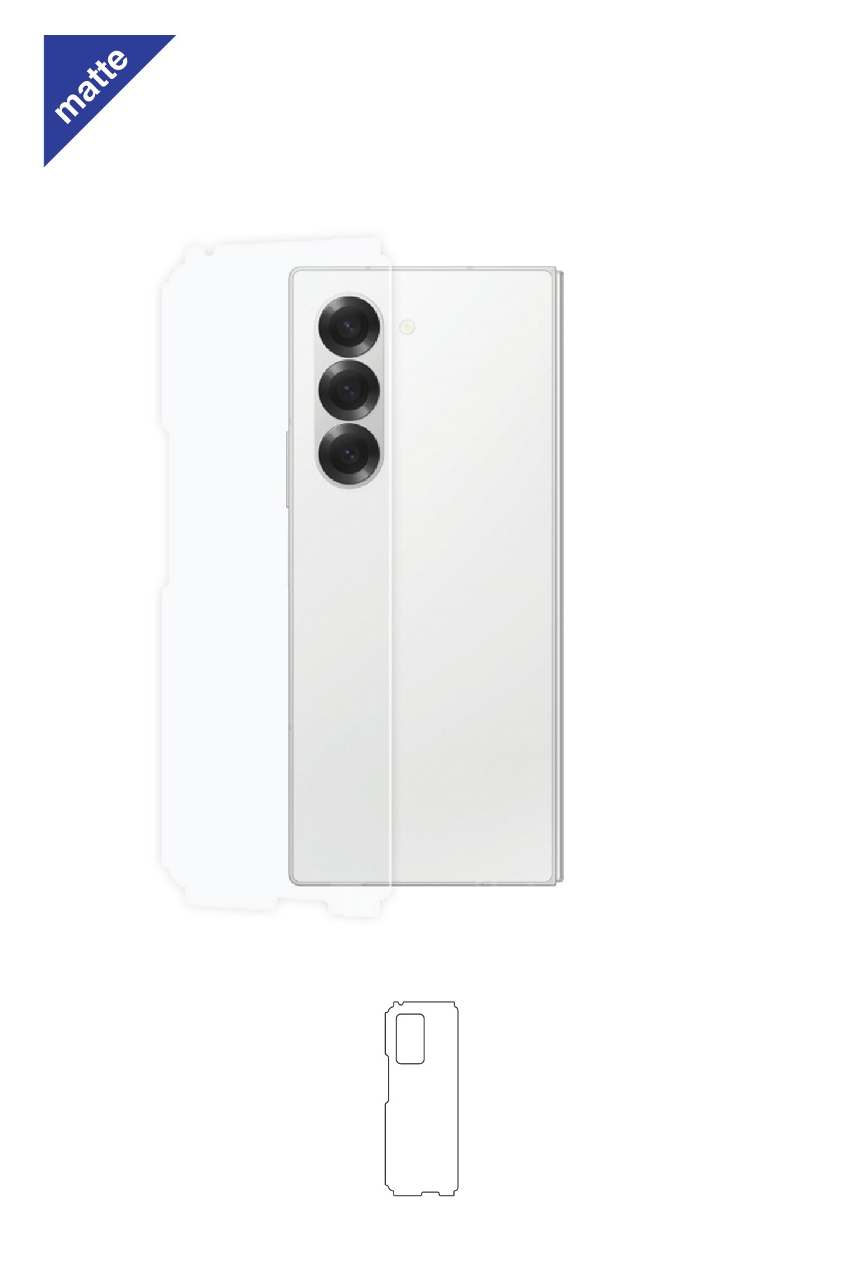 Samsung Galaxy Z Fold 6 - Arka/Yan Koruyucu Mat Şeffaf Poliüretan Film (150 micron)