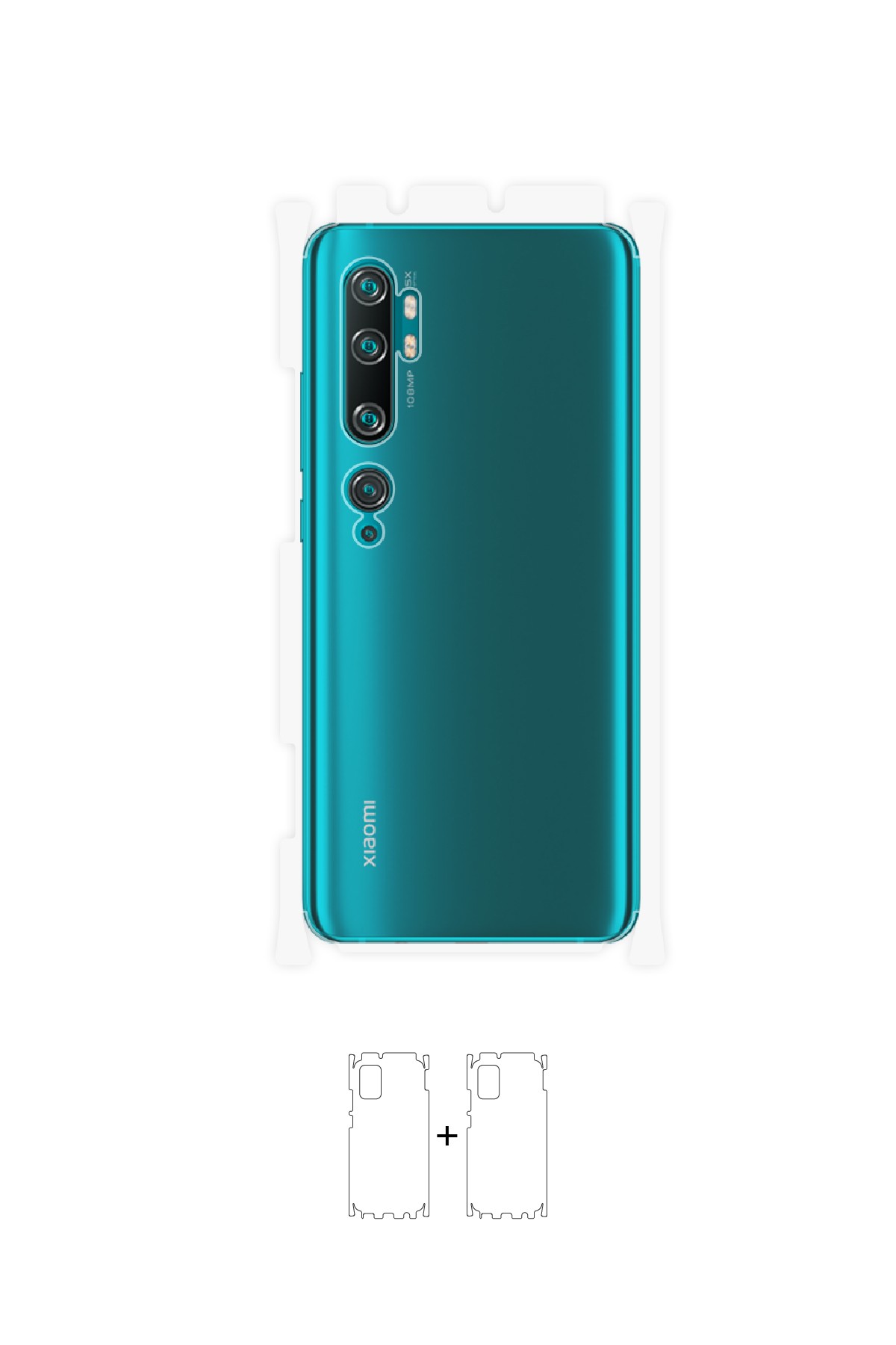 Xiaomi Mi Note 10 - Arka/Yan Koruyucu Parlak Şeffaf Poliüretan Film (150 micron)