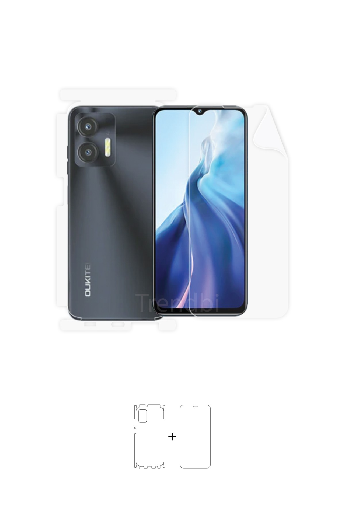 Oukitel C35 - Fullbody Koruyucu Parlak Şeffaf Poliüretan Film (150 micron)