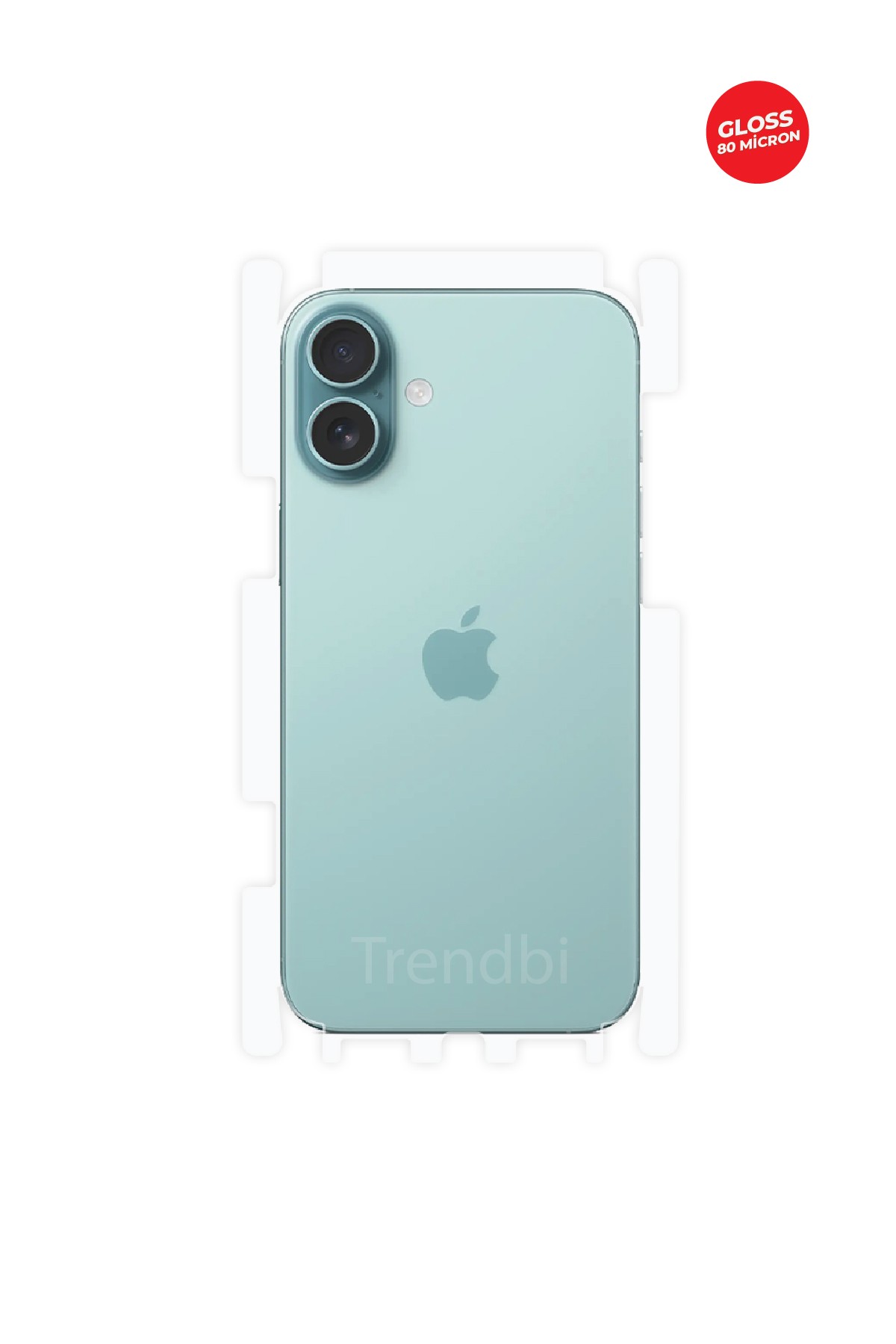 iPhone 16 Plus - Arka/Yan Koruyucu Parlak Şeffaf TPU Film (80 micron)