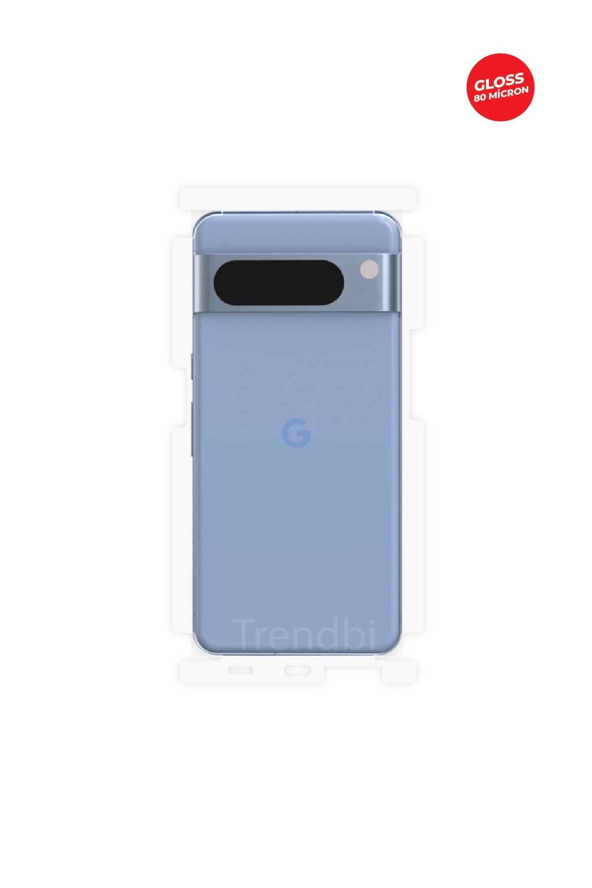 Google Pixel 8 Pro - Arka/Yan Koruyucu Parlak Şeffaf TPU Film (80 micron)