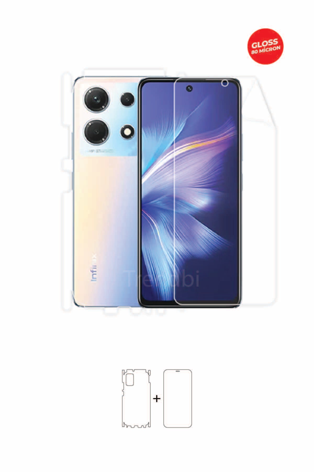 Infinix Note 30 - Fullbody Koruyucu Parlak Şeffaf TPU Film (80 micron)