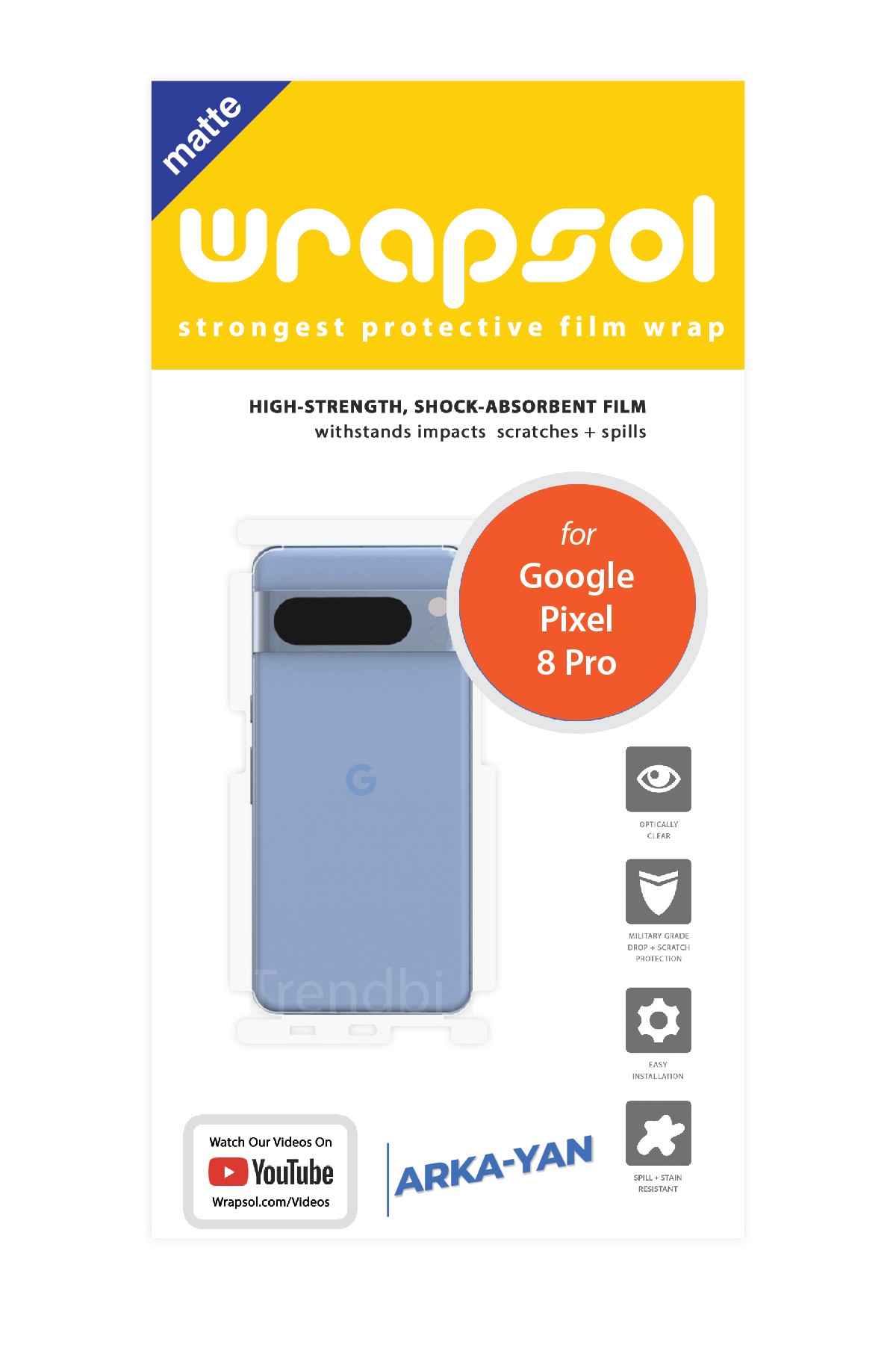 Google Pixel 8 Pro - Arka/Yan Koruyucu Mat Şeffaf Poliüretan Film (150 micron)
