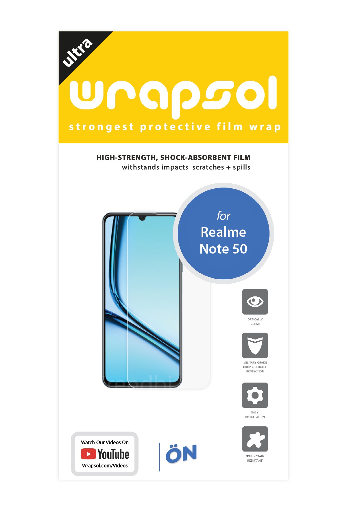Realme Note 50 - Ekran Koruyucu Parlak Şeffaf Poliüretan Film (150 mikron)
