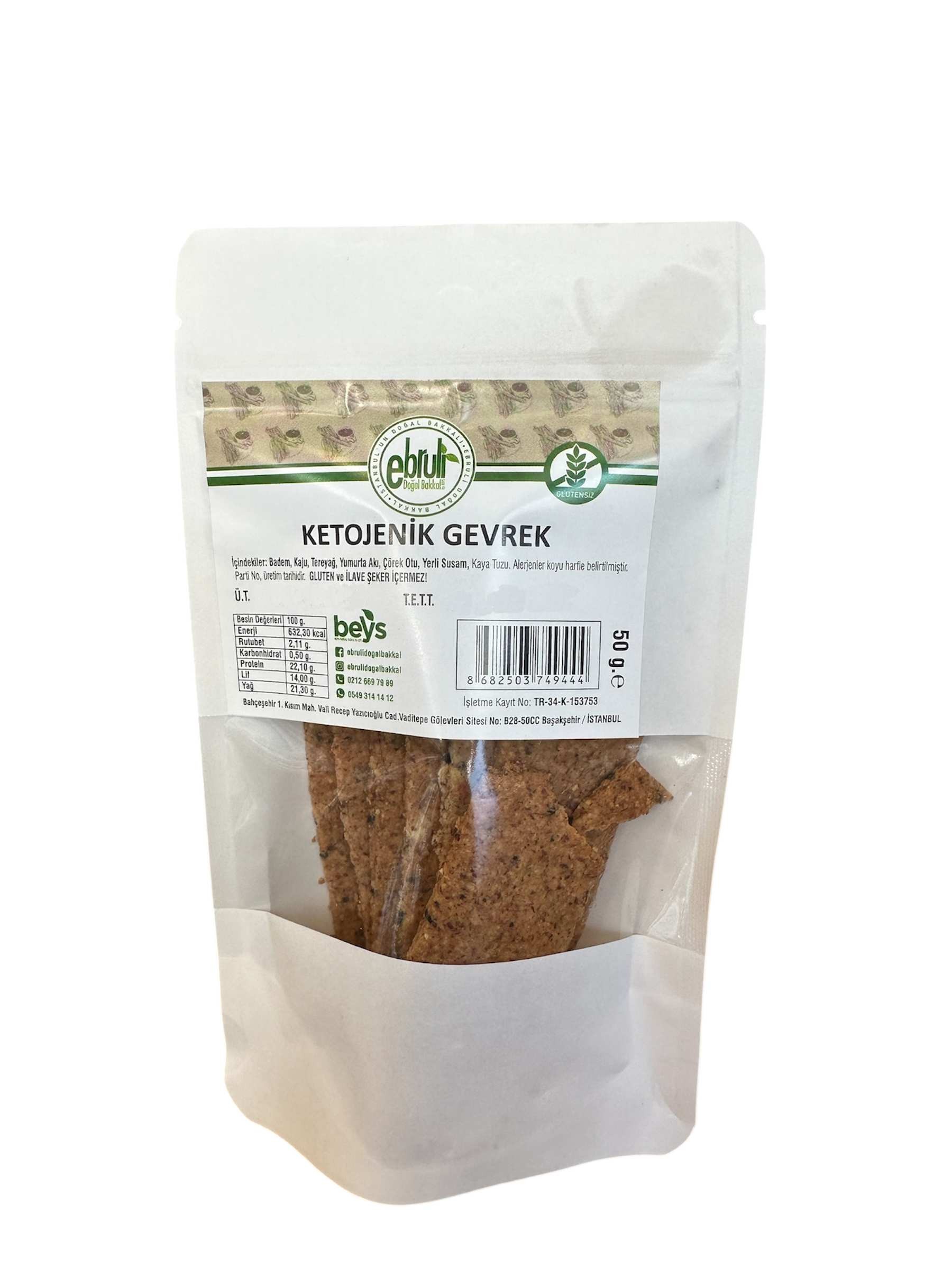 Glutensiz Ketojenik Gevrek 50 gr