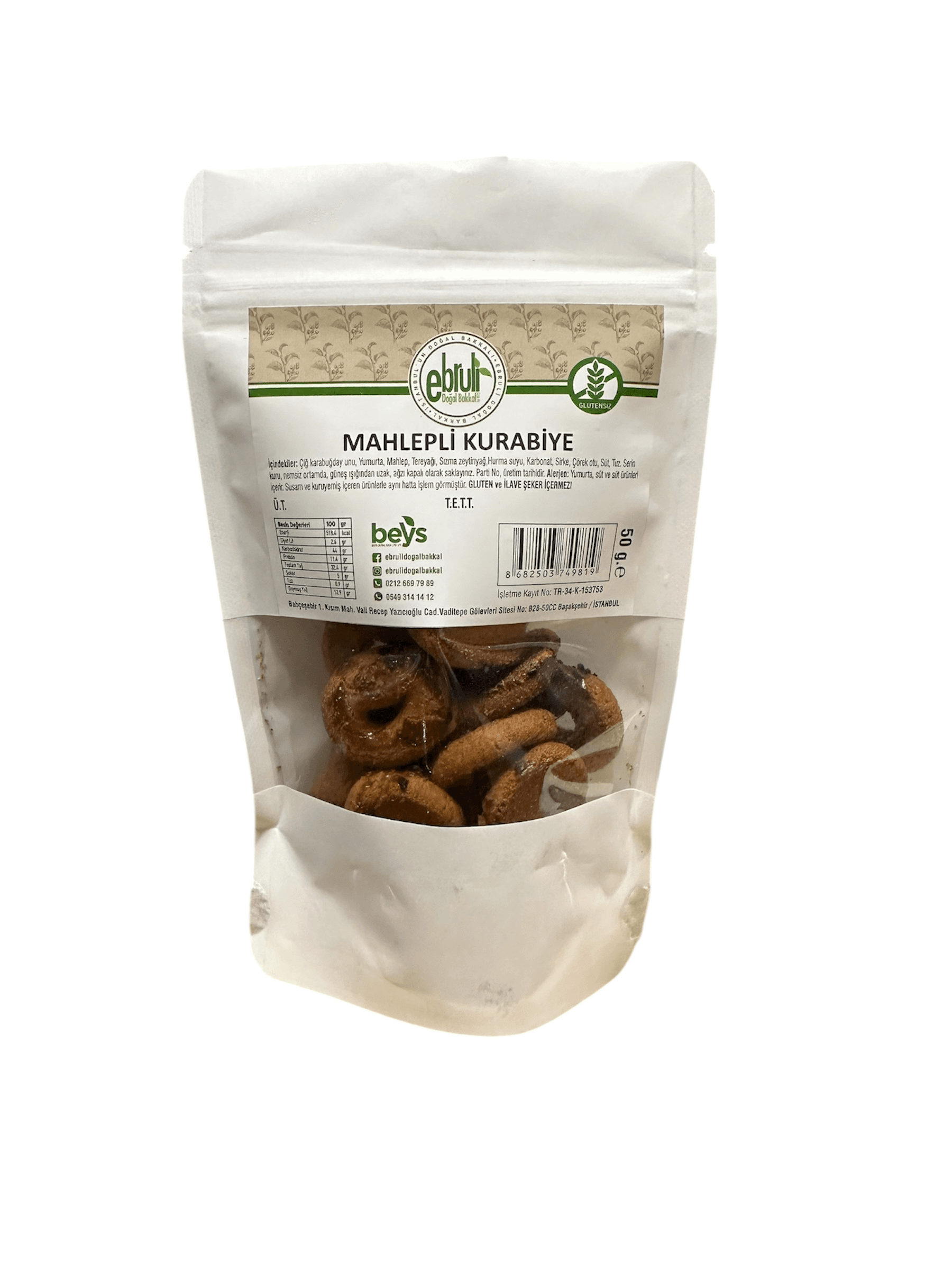 Glutensiz Mini Mahlepli Kurabiye 50 gr