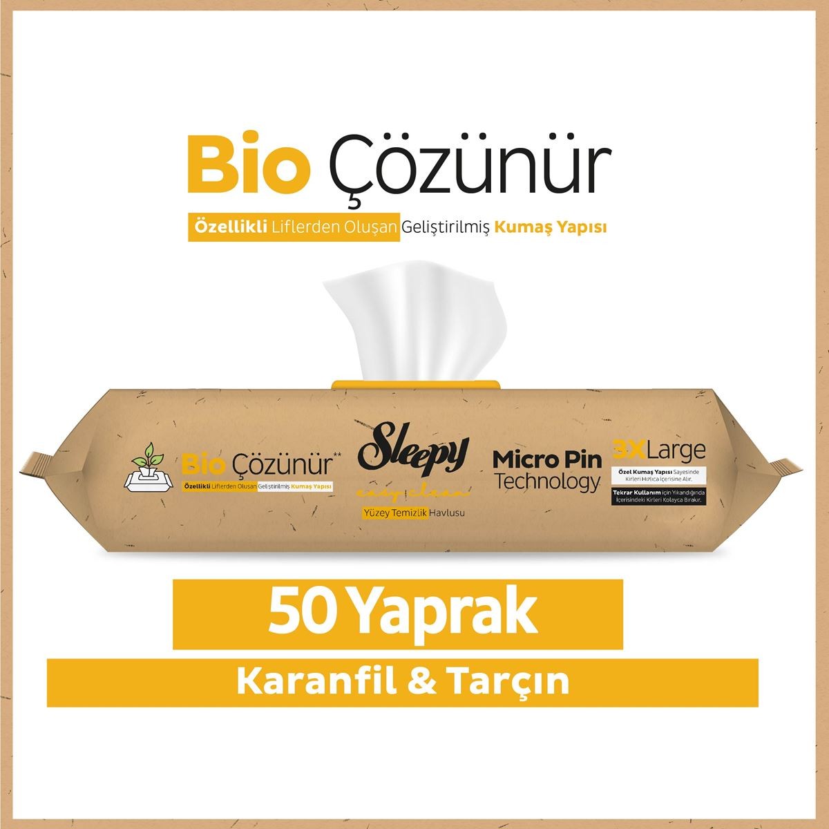 Bio Çözünür Temizlik Bezi Karanfil&Tarçın