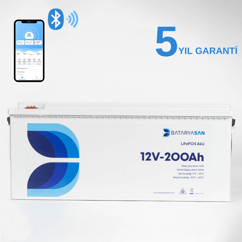 Bataryasan 12V 200Ah (LiFePO4) Lityum Akü