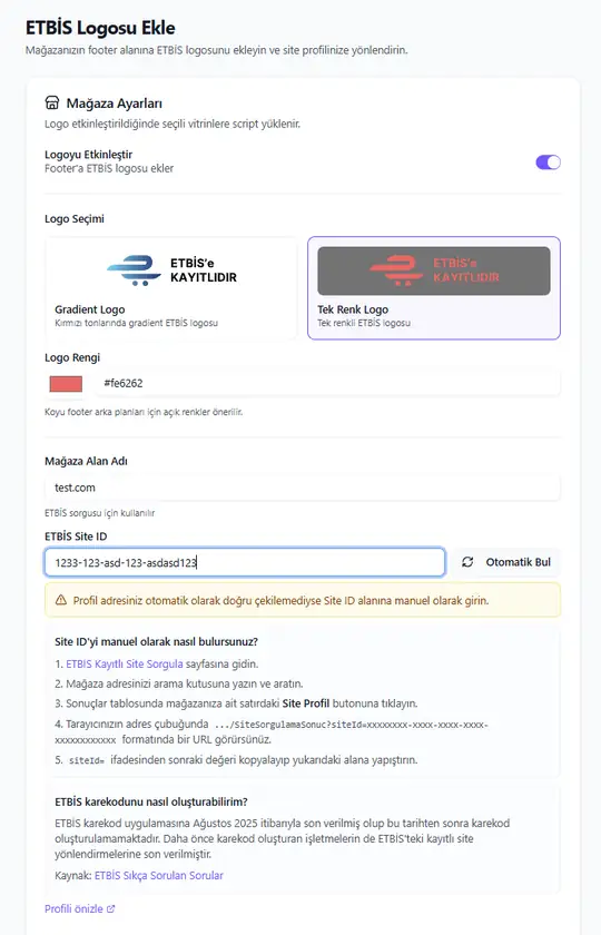 ETBIS Logo Ekle ekran görüntüsü 2