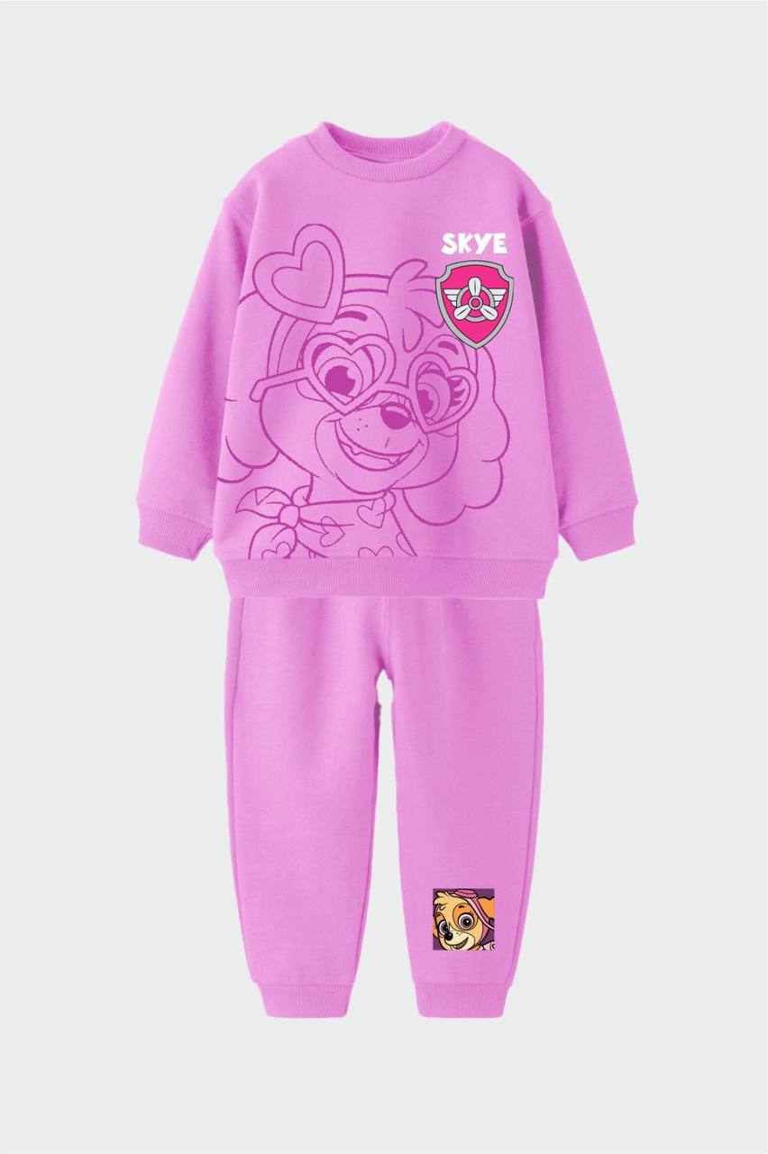 Paw Patrol Desen Pembe %100 Pamuk Kız Çocuk Alt Üst Takım