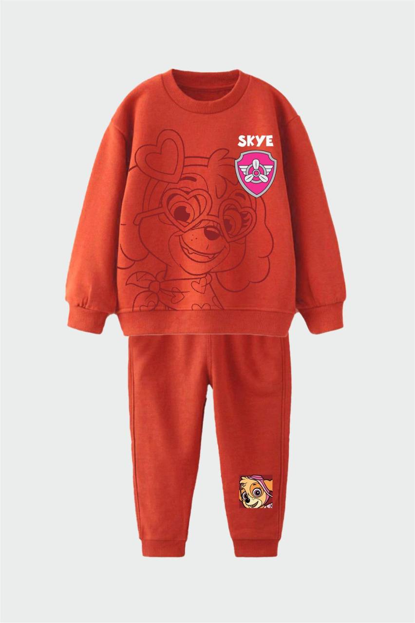 Paw Patrol Desen Turuncu %100 Pamuk Kız Çocuk Alt Üst Takım