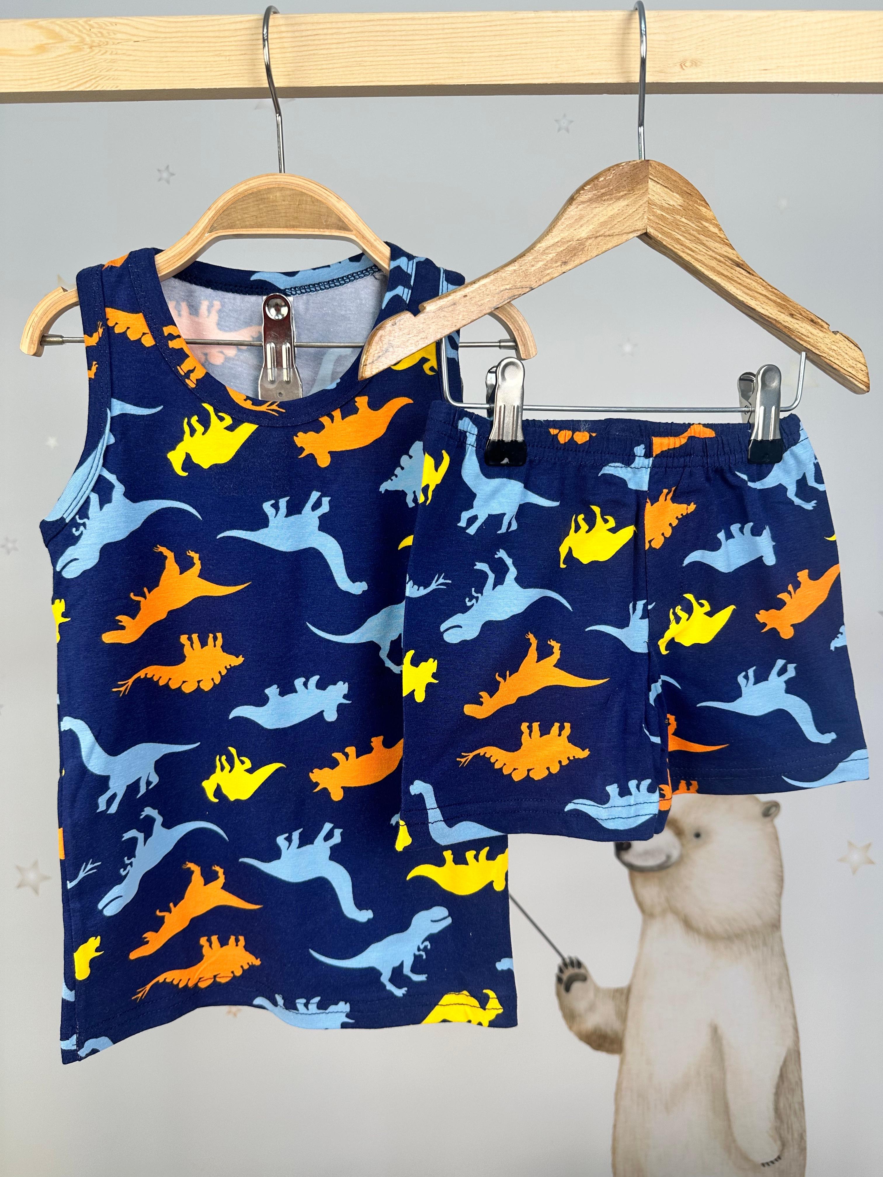 MinyKids Lacivert Dinozor Desemli Atlet Boxer Takım