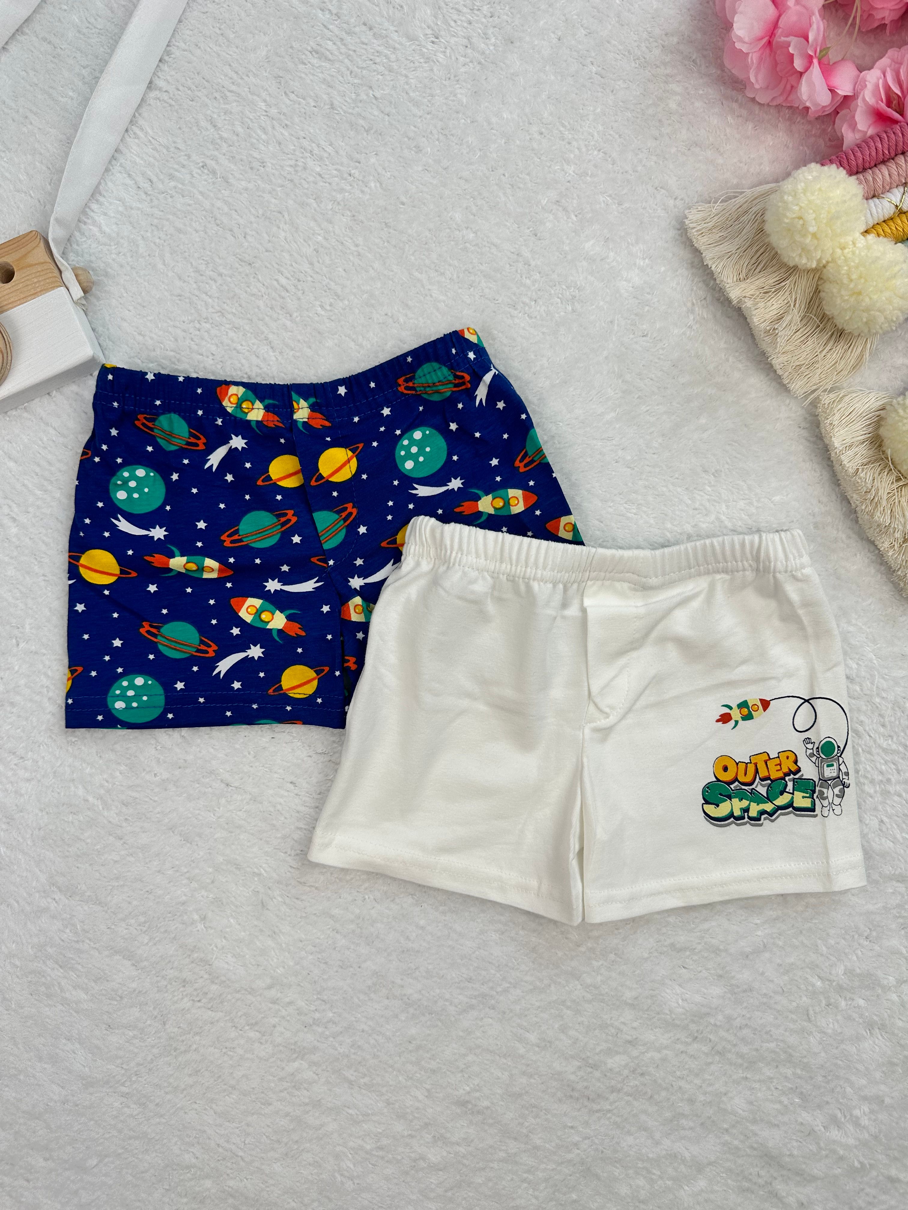 MinyKids Uzay Desenli 2'li Boxer Set