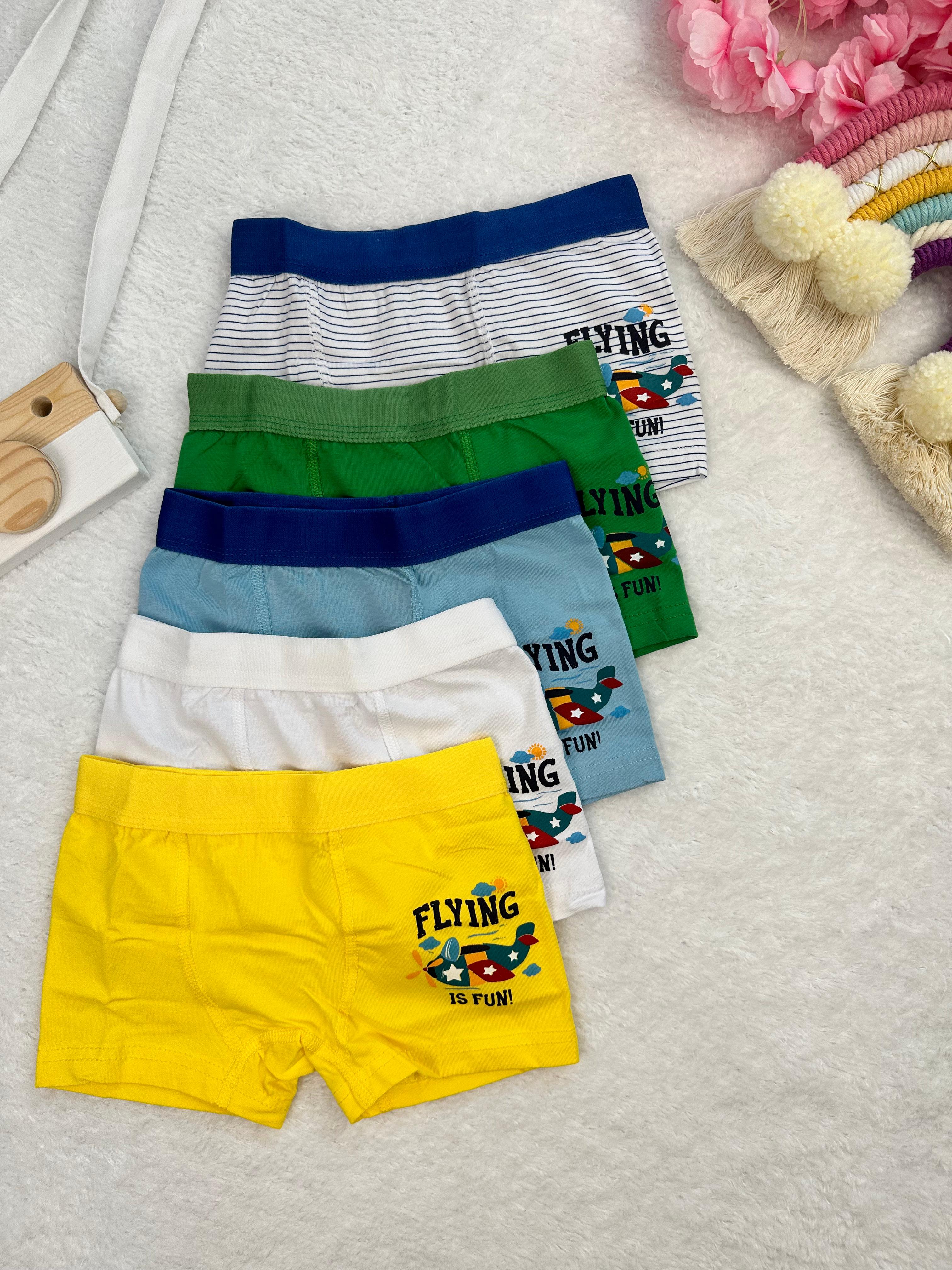 MinyKids Helikopter Desenli 5'li Boxer Set