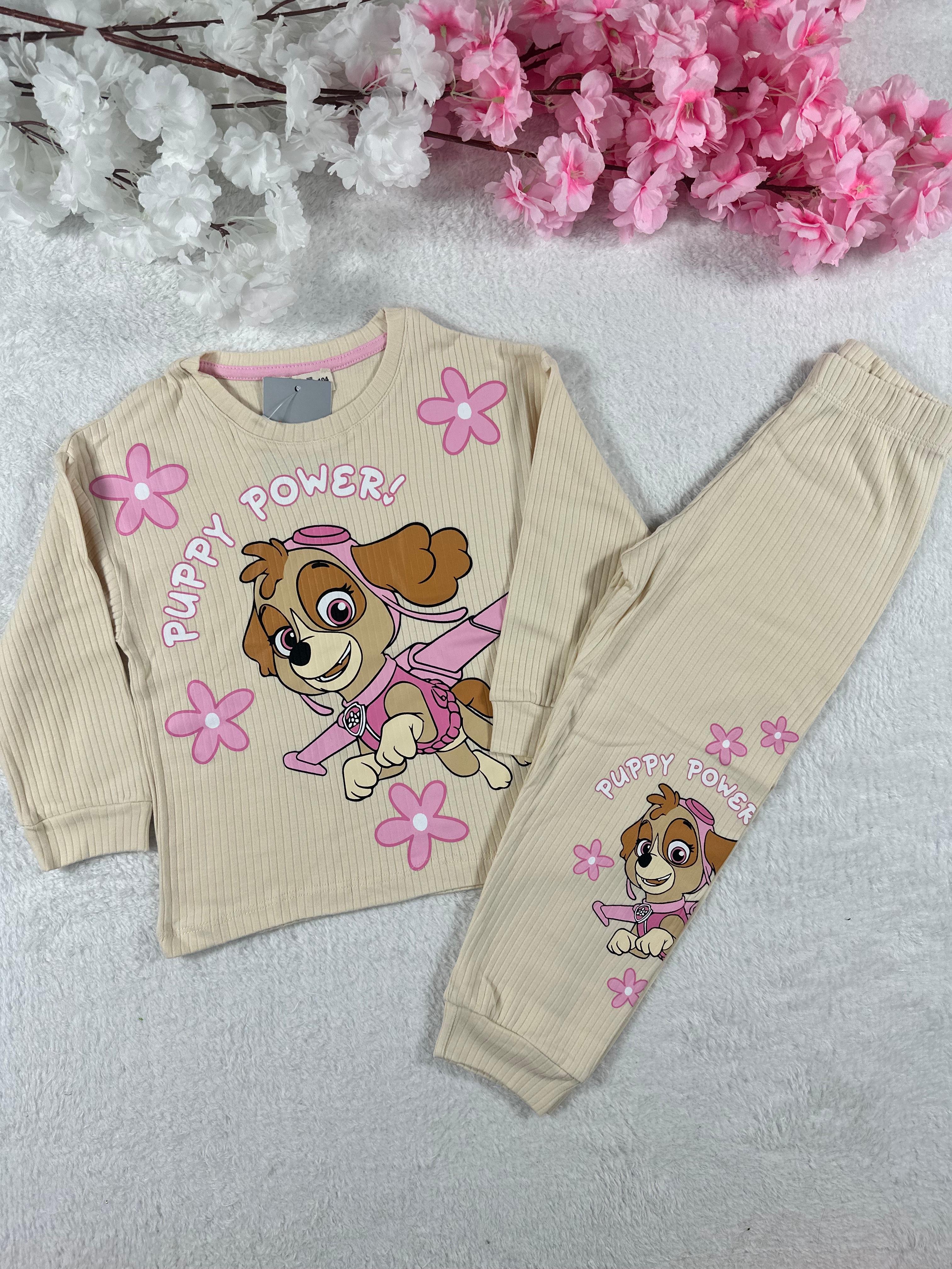 MinyKids Paw Patrol Ekru Kız Çocuk Pijama Takım