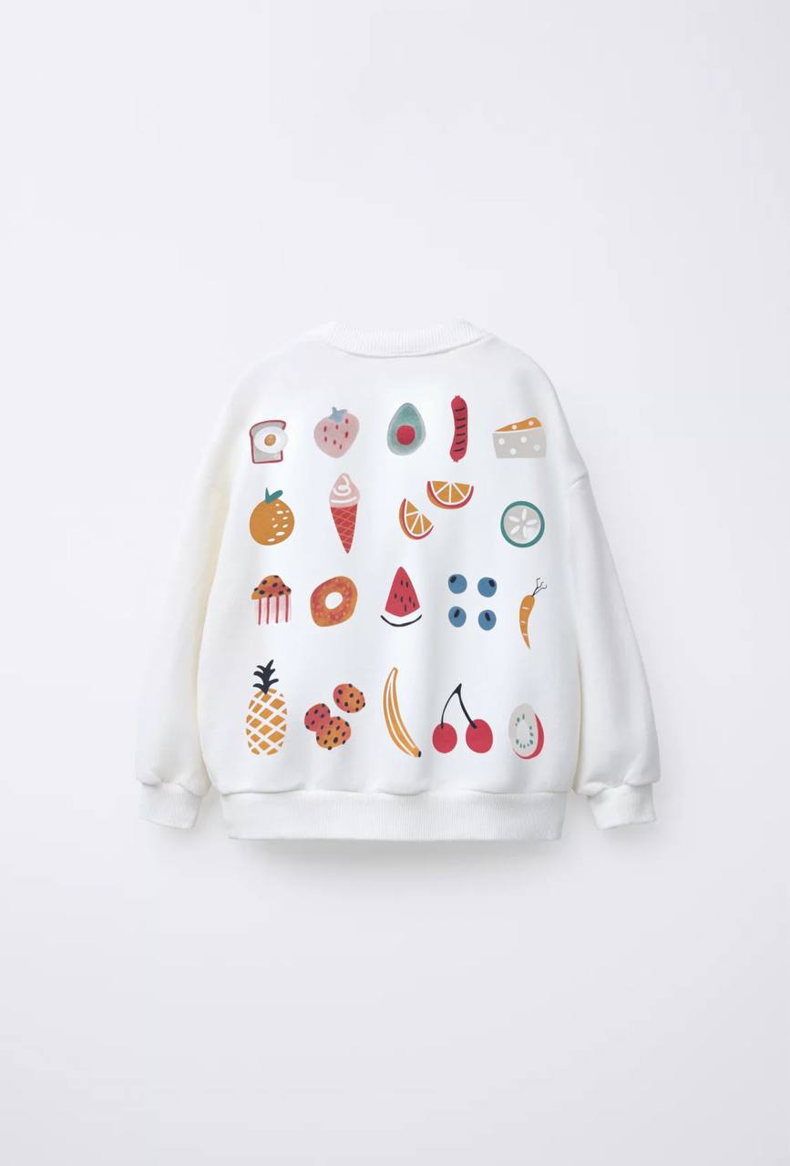 Lisanslı La'ciel Paris Unisex Beyaz Sırt Baskı Detaylı Sweatshirt