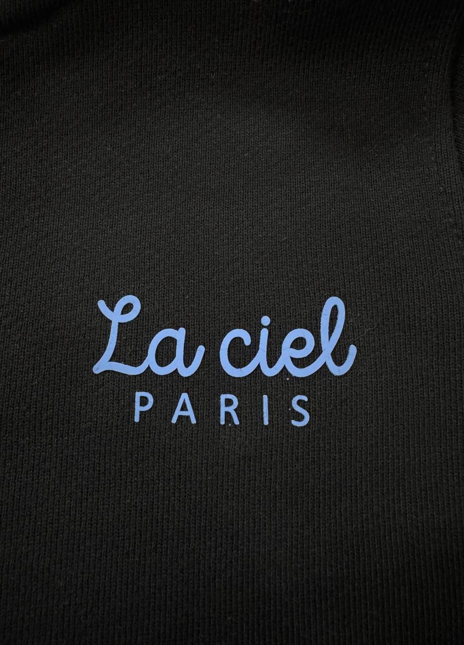 Lisanslı La'ciel Paris Siyah Kapşonlu 3 İplik Erkek Çocuk Hırka