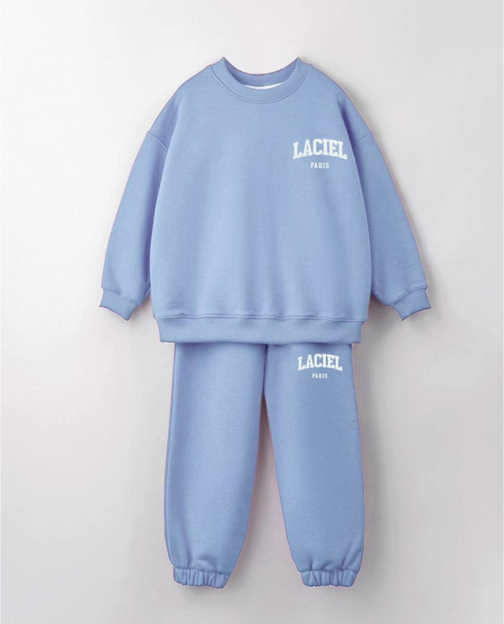Lisanslı La'ciel Paris Unisex Bebe Mavisi Sloganlı Takım