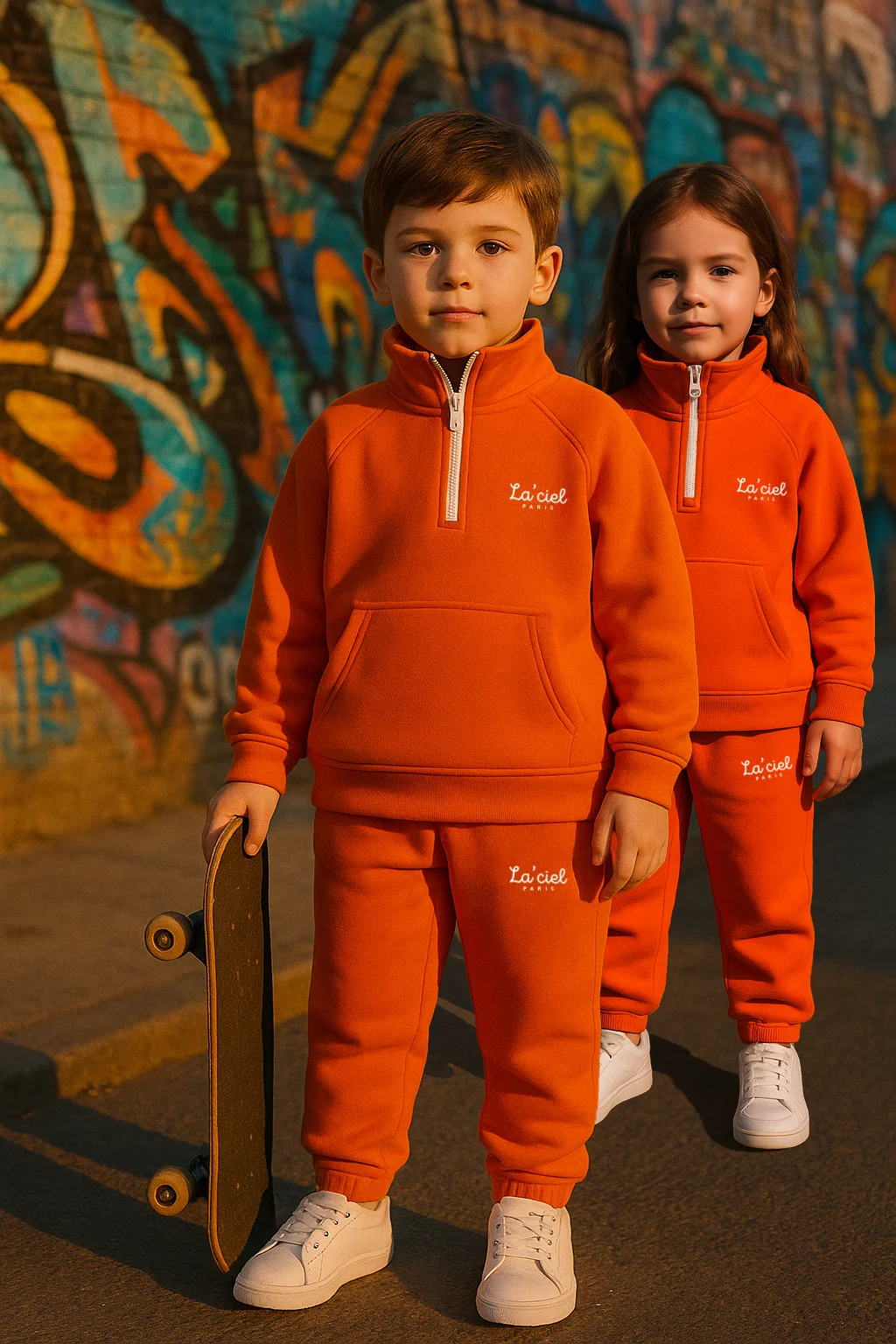 Lisanslı La'ciel Paris Unisex Turuncu Dik Yakalı Takım