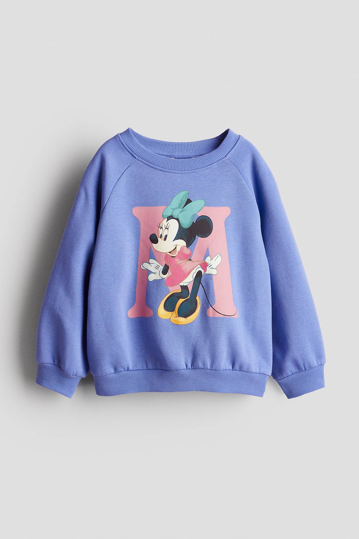 Minnie Mouse Desen Mavi Kız Çocuk Sweatshirt