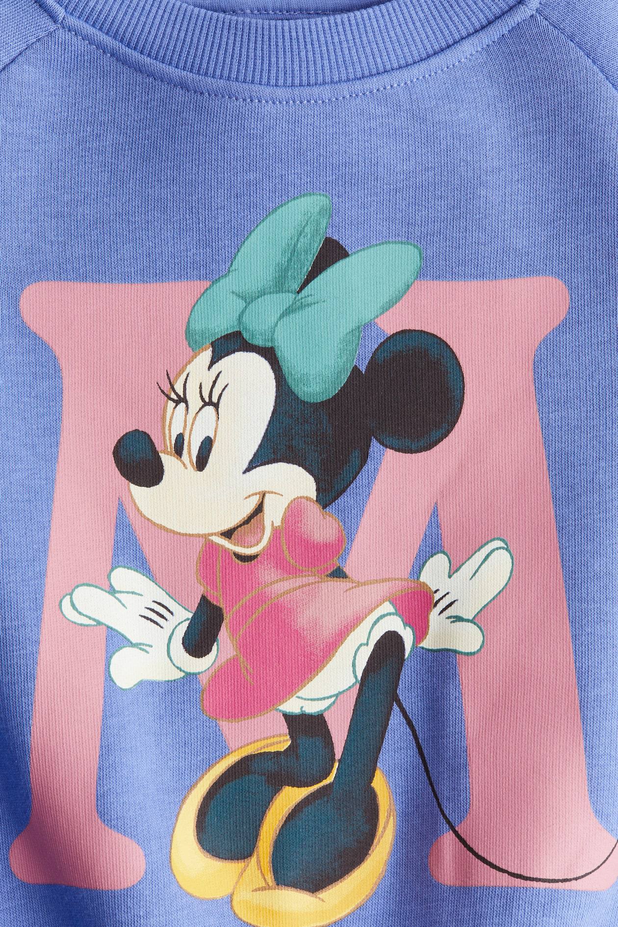 Minnie Mouse Desen Mavi Kız Çocuk Sweatshirt
