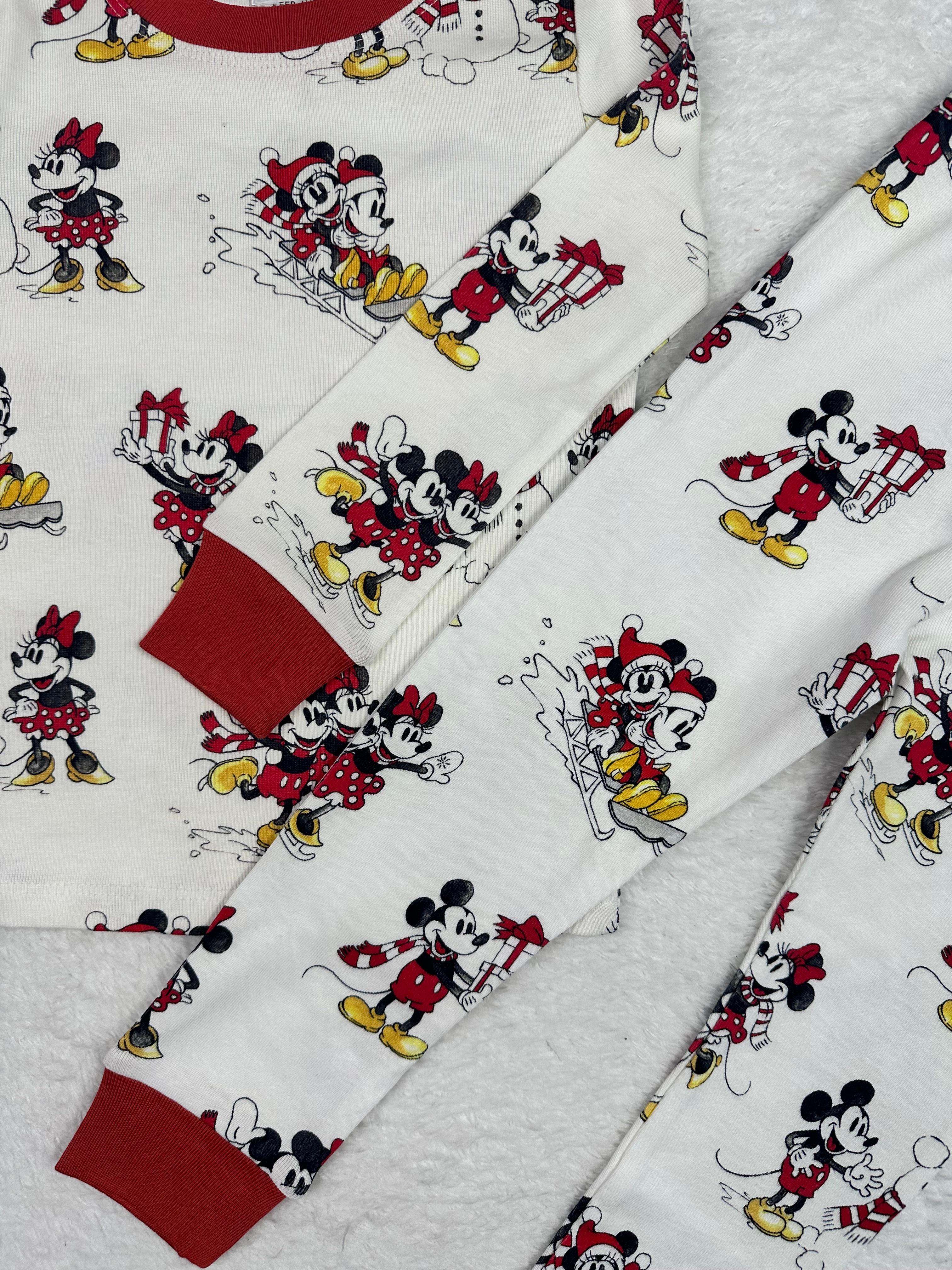 MinyKids Orj. PBK Mickey Mouse Yılbaşı Desen Unisex Pijama Takım