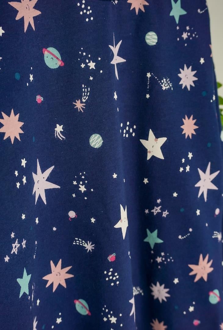 MinyKids Yıldız Desenli Lacivert Çocuk Pijama Takımı