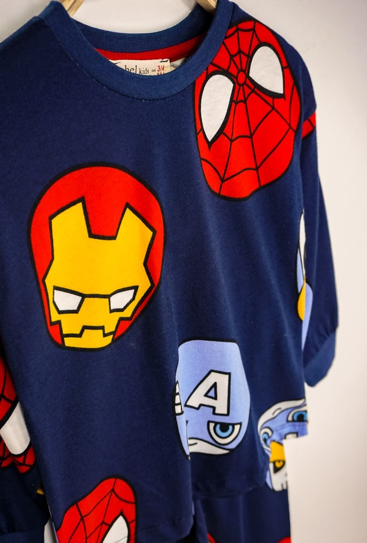 MinyKids Marvel Desen Lacivert Erkek Çocuk Pijama Takım
