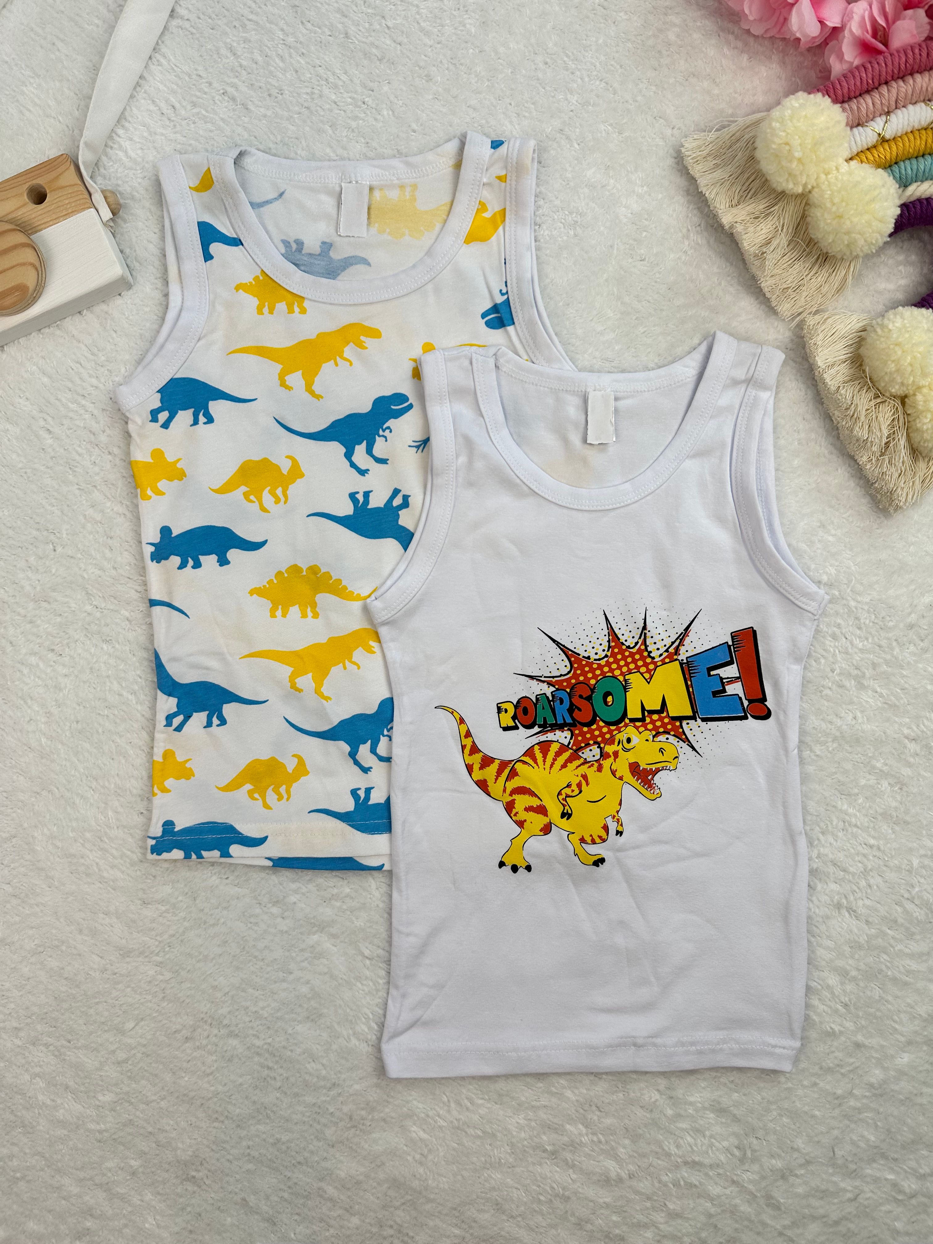 MinyKids Dinozor Desenli 2'li Atlet Set