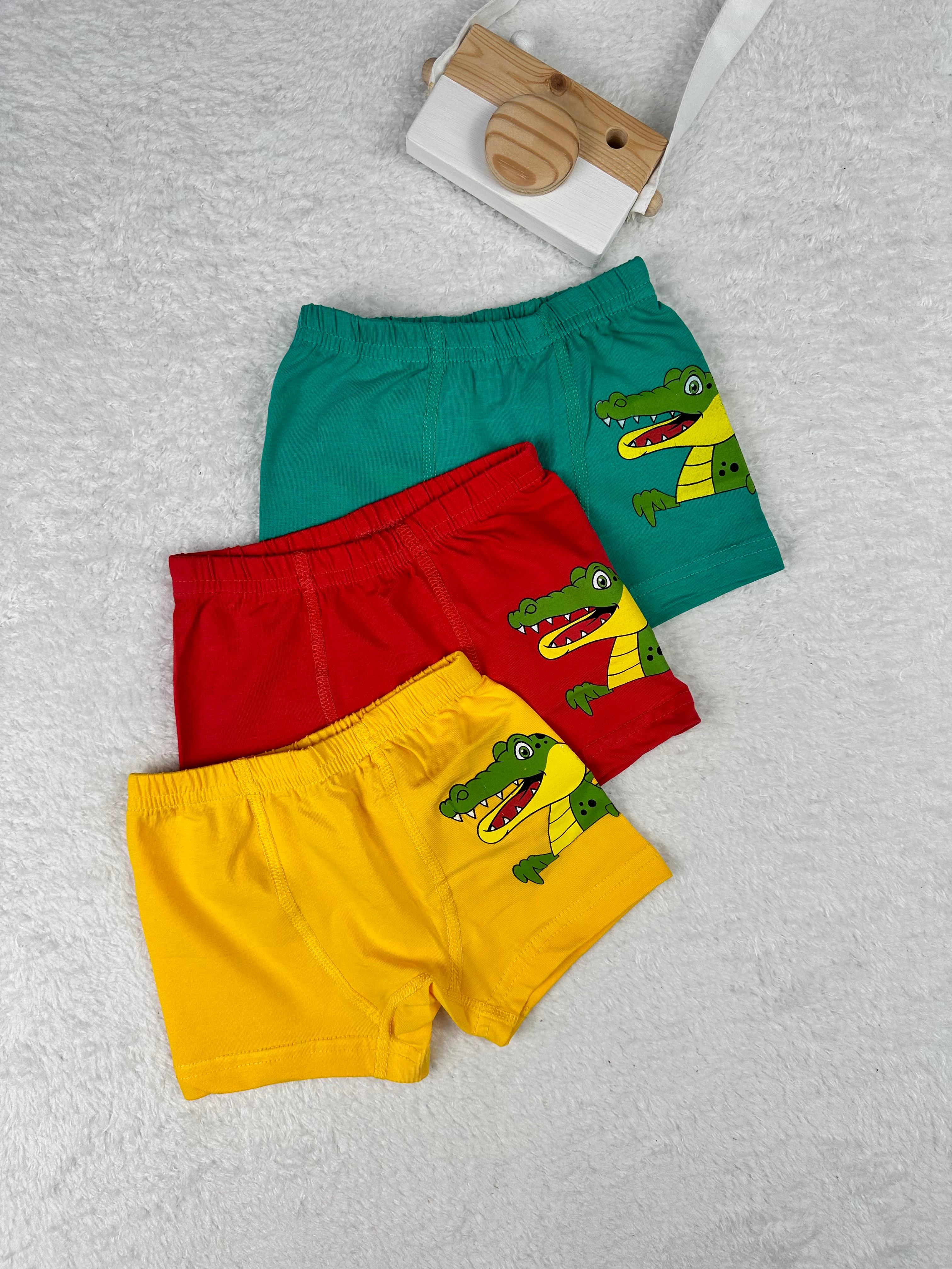 MinyKids Dinozor Desen Erkek Çocuk 3'lü Boxer Set