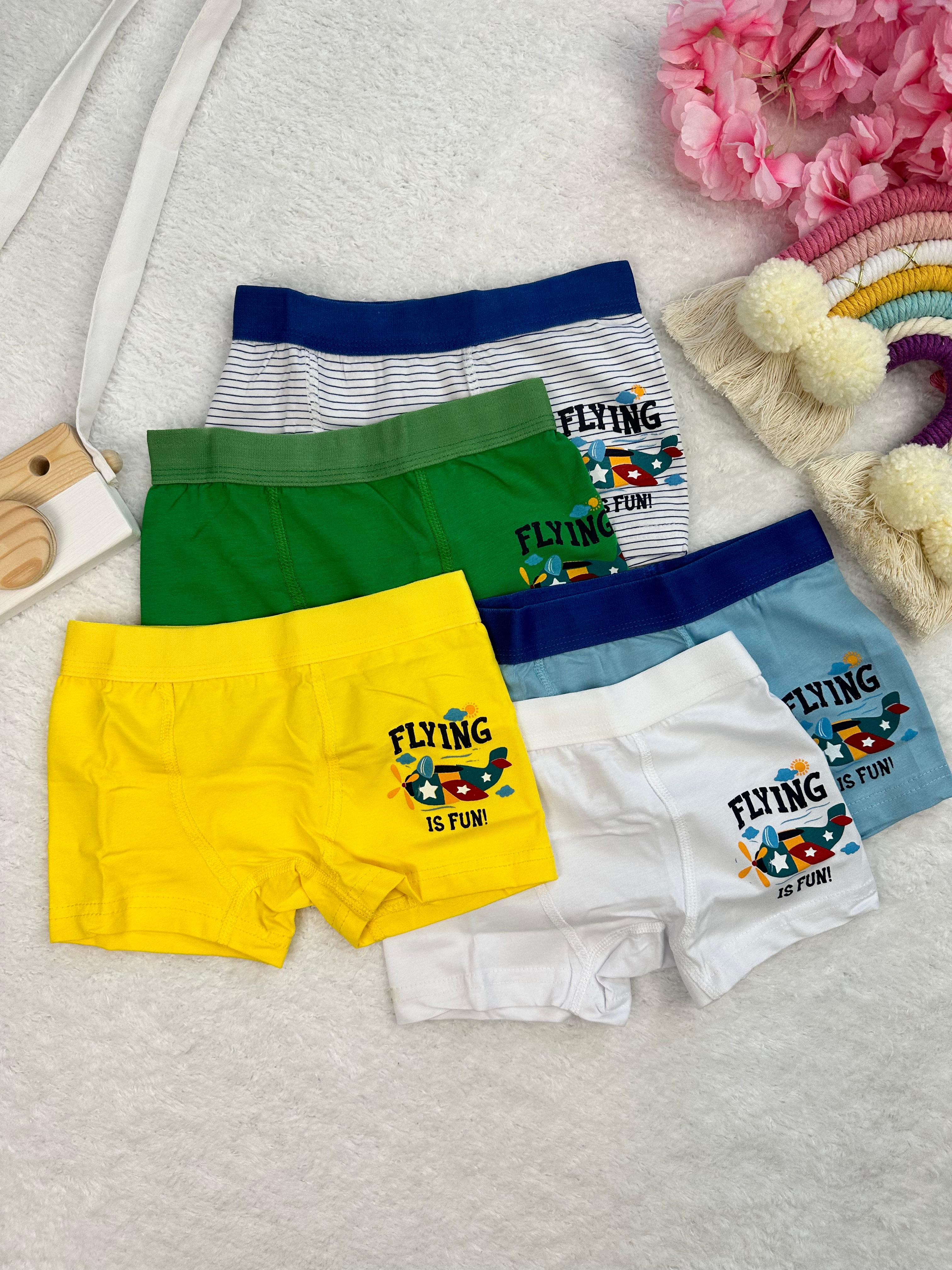 MinyKids Helikopter Desenli 5'li Boxer Set