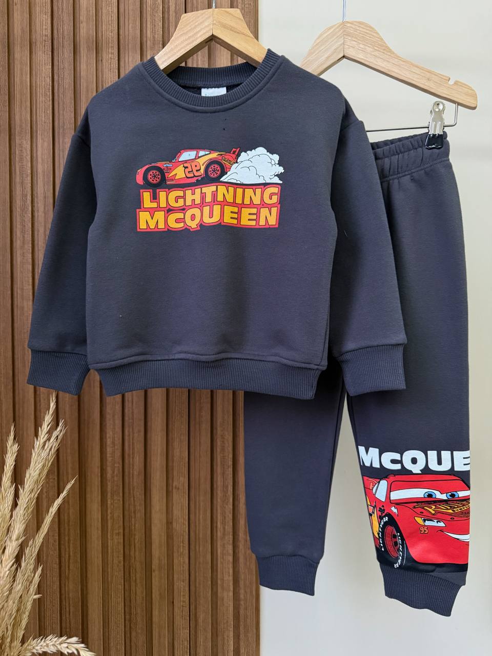 Mcqueen Desen Füme Renk %100 Pamuk Erkek Çocuk Alt Üst Takım