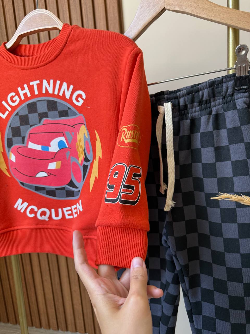 Mcqueen Desen Turuncu Renk %100 Pamuk Erkek Çocuk Alt Üst Takım