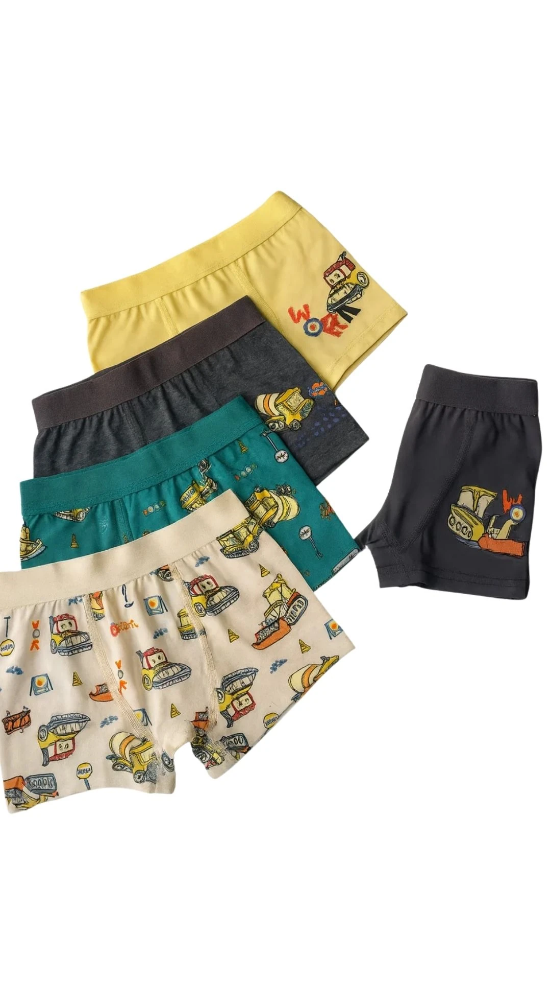 İş Makinesi Desenli 5'li Boxer Set