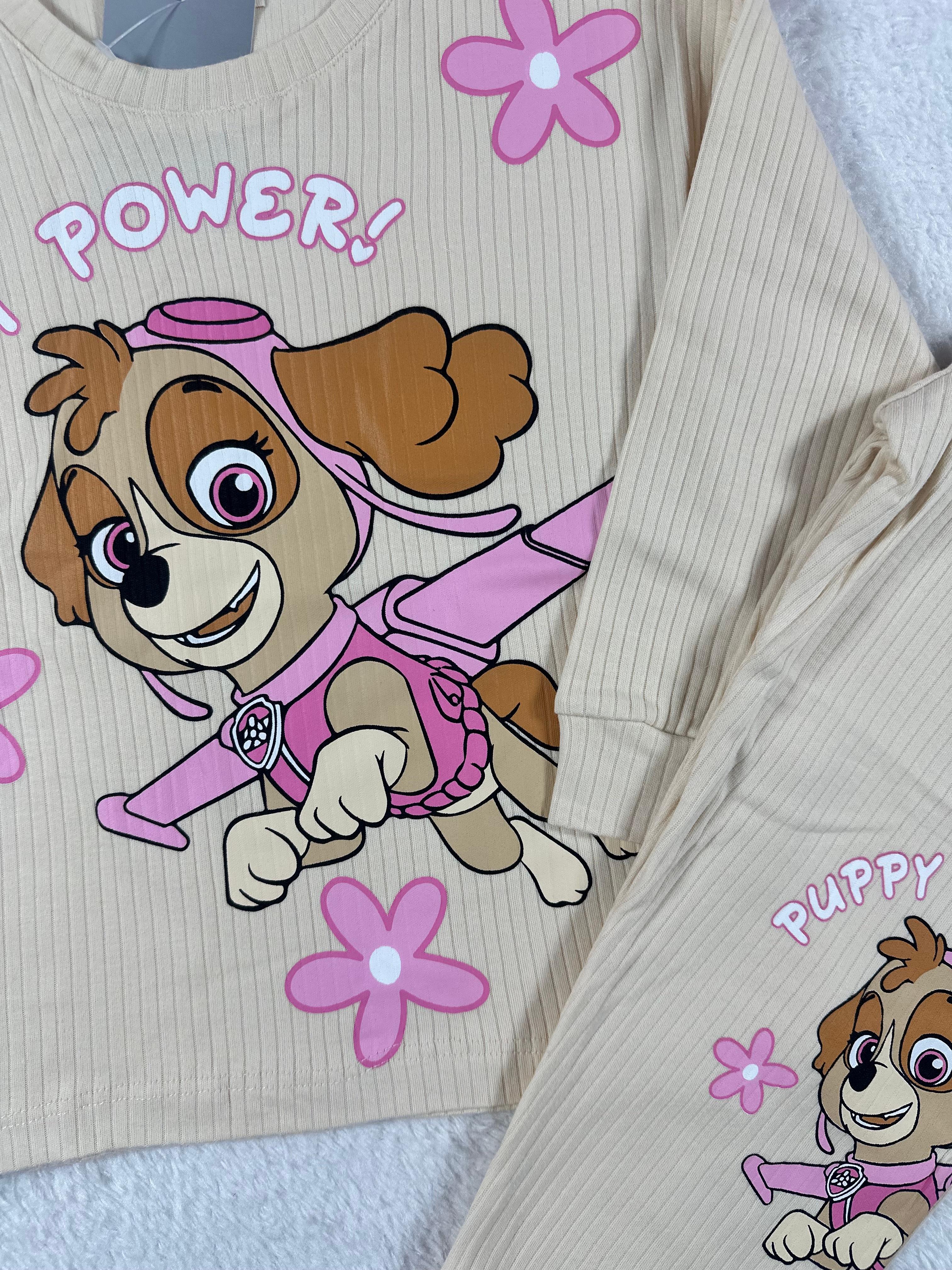 MinyKids Paw Patrol Ekru Kız Çocuk Pijama Takım