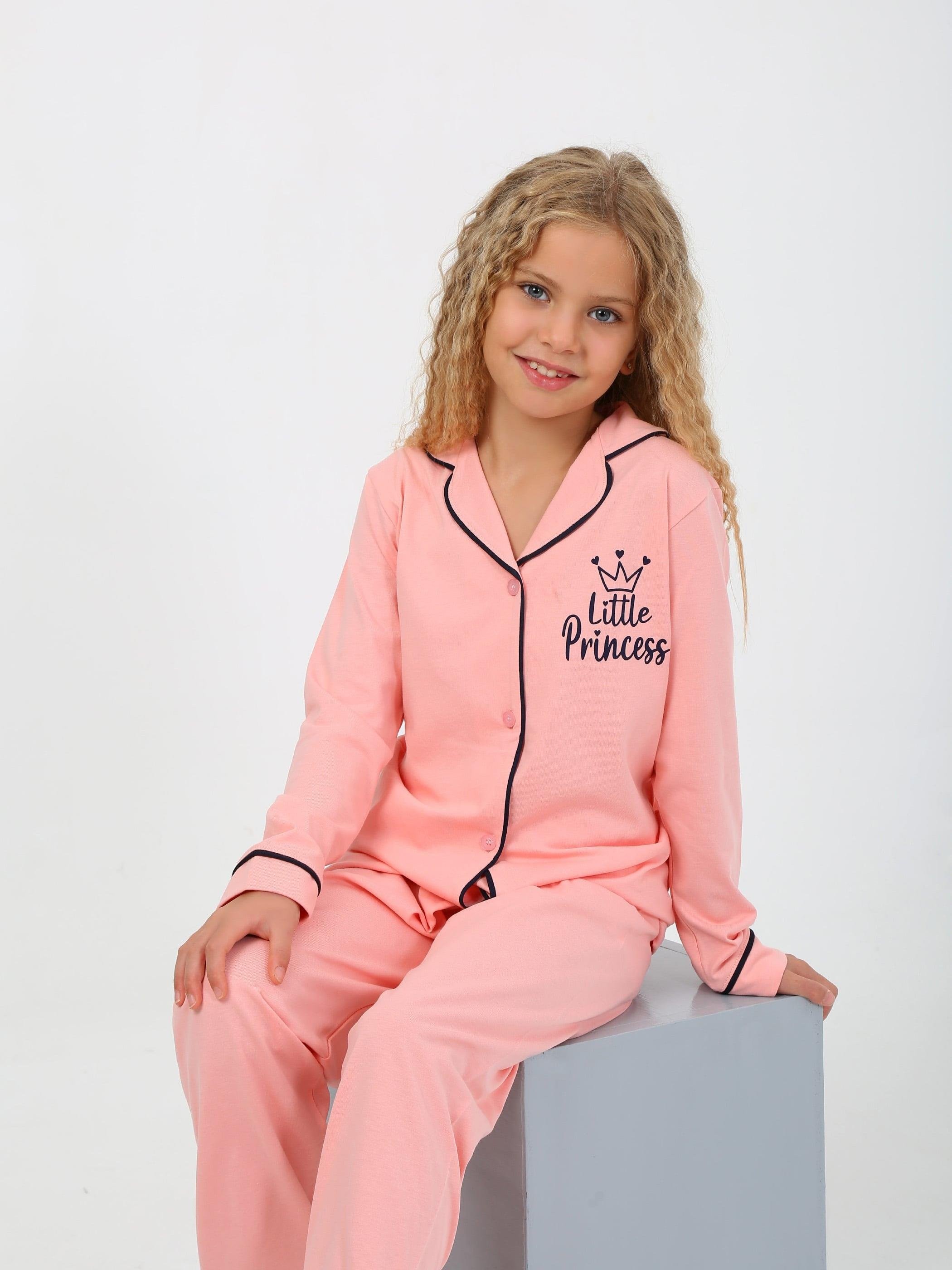 MinyKids Little Princess Pembe Düğmeli Kız Çocuk Pijama Takım