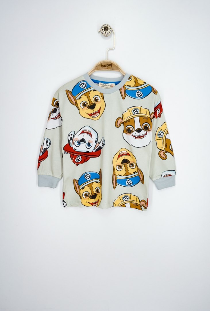 MinyKids Paw Patrol Desen Gri Erkek Çocuk Pijama Takım